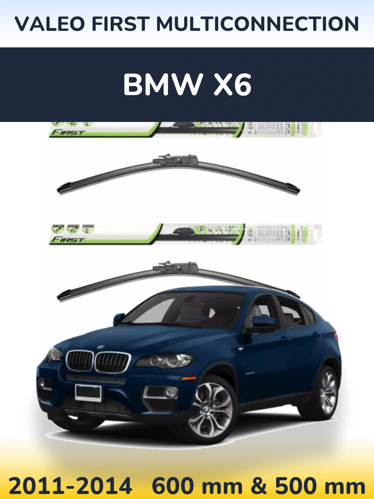 Комплект передних дворников Valeo First MultiConnection 600 & 500 мм для BMW X6 2011-2014