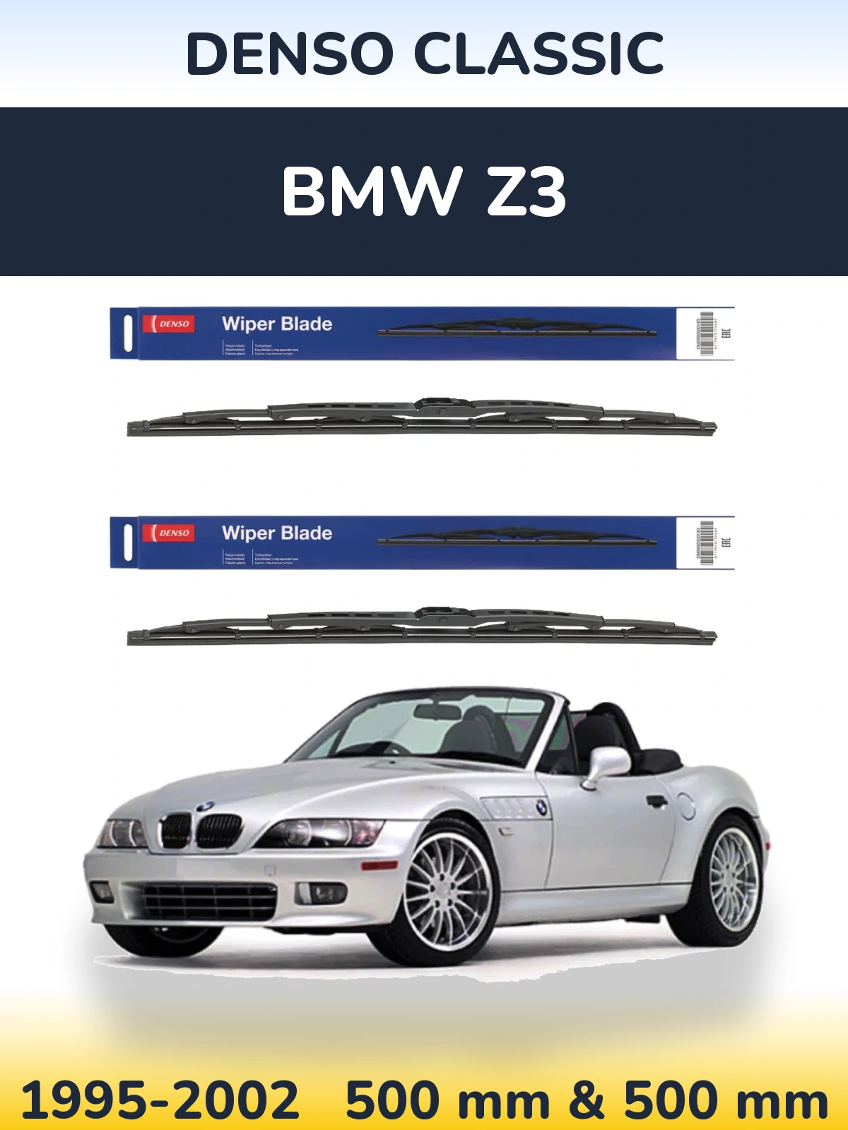 Komplet przednich wycieraczek Denso Classic 500 & 500 mm do BMW Z3 1995-2002