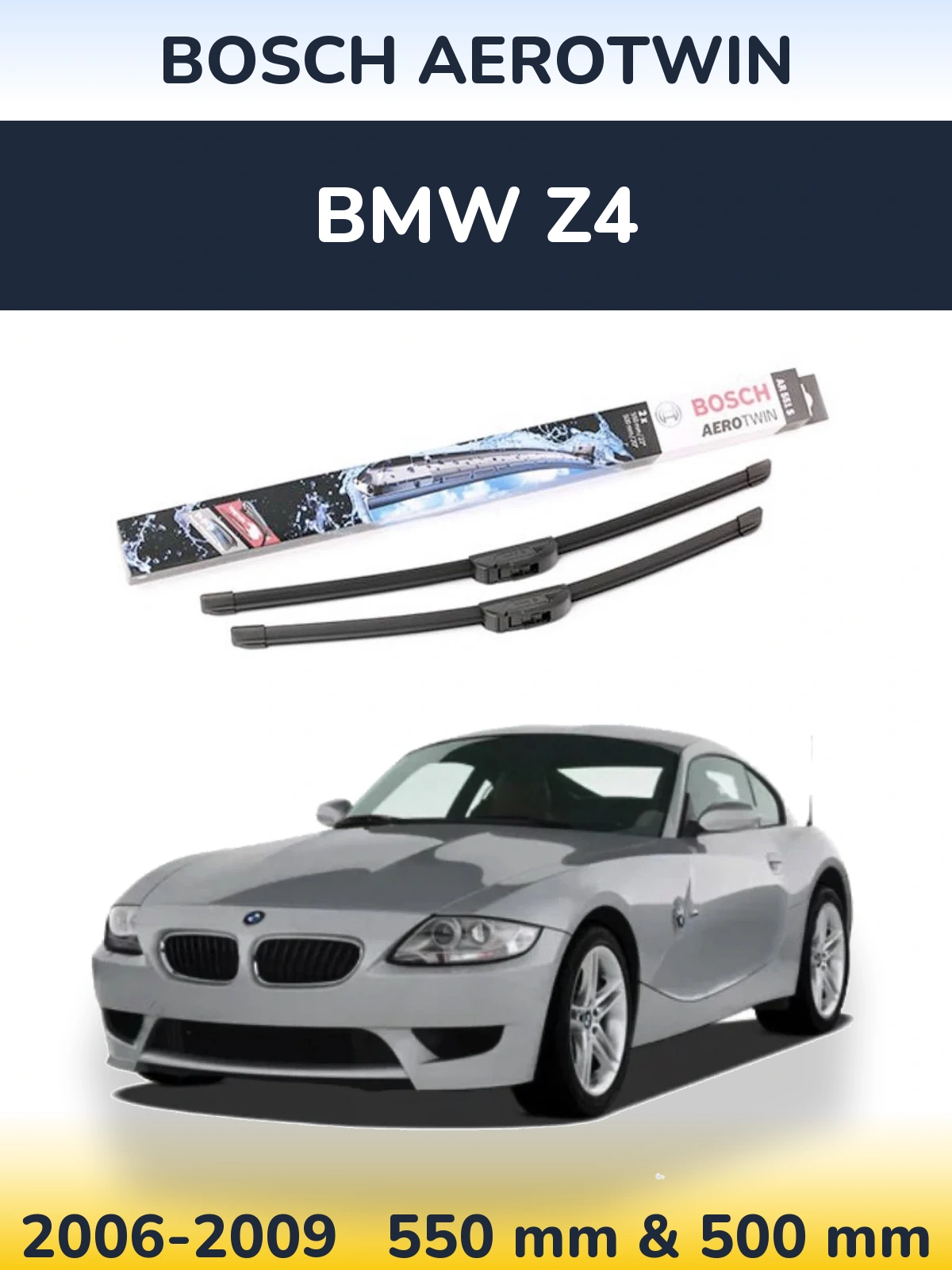 Комплект передних дворников BOSCH AeroTwin 550 & 500 мм для BMW Z4 2006-2009