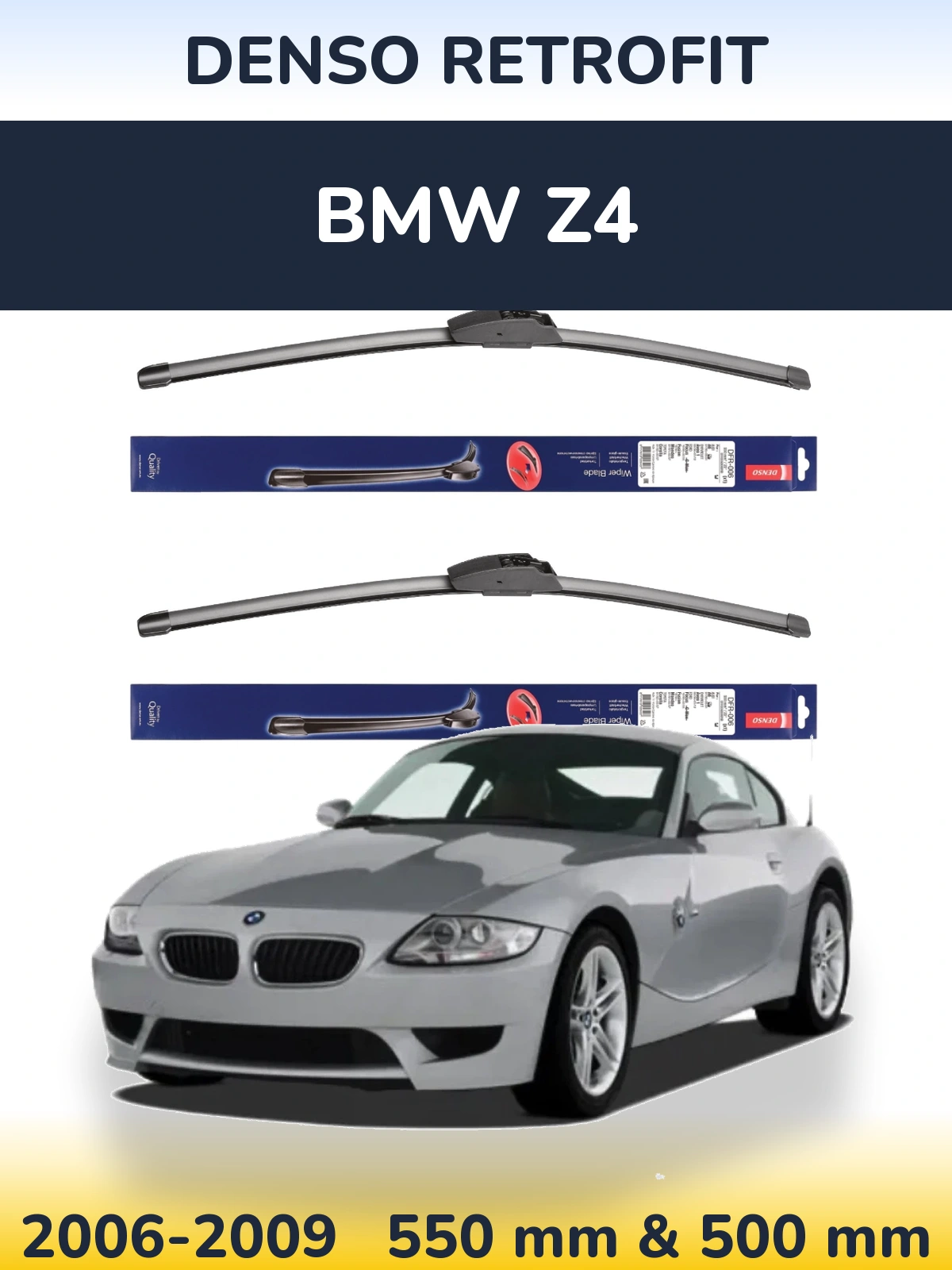 Комплект передних дворников Denso Retrofit 550 & 500 мм для BMW Z4 2006-2009