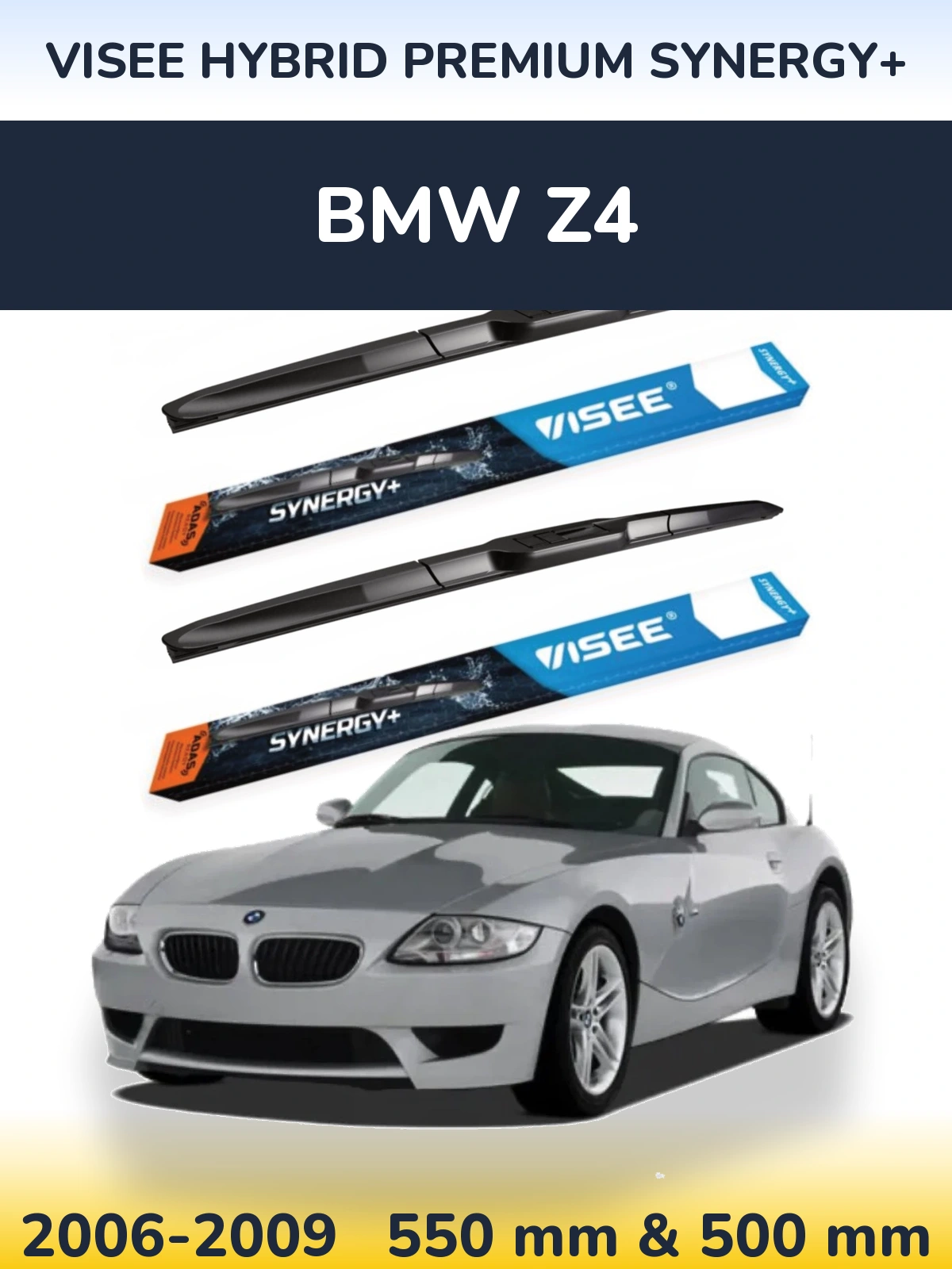 Комплект передніх щіток VISEE HYBRID PREMIUM SYNERGY+ 550 & 500 мм для BMW Z4 2006-2009