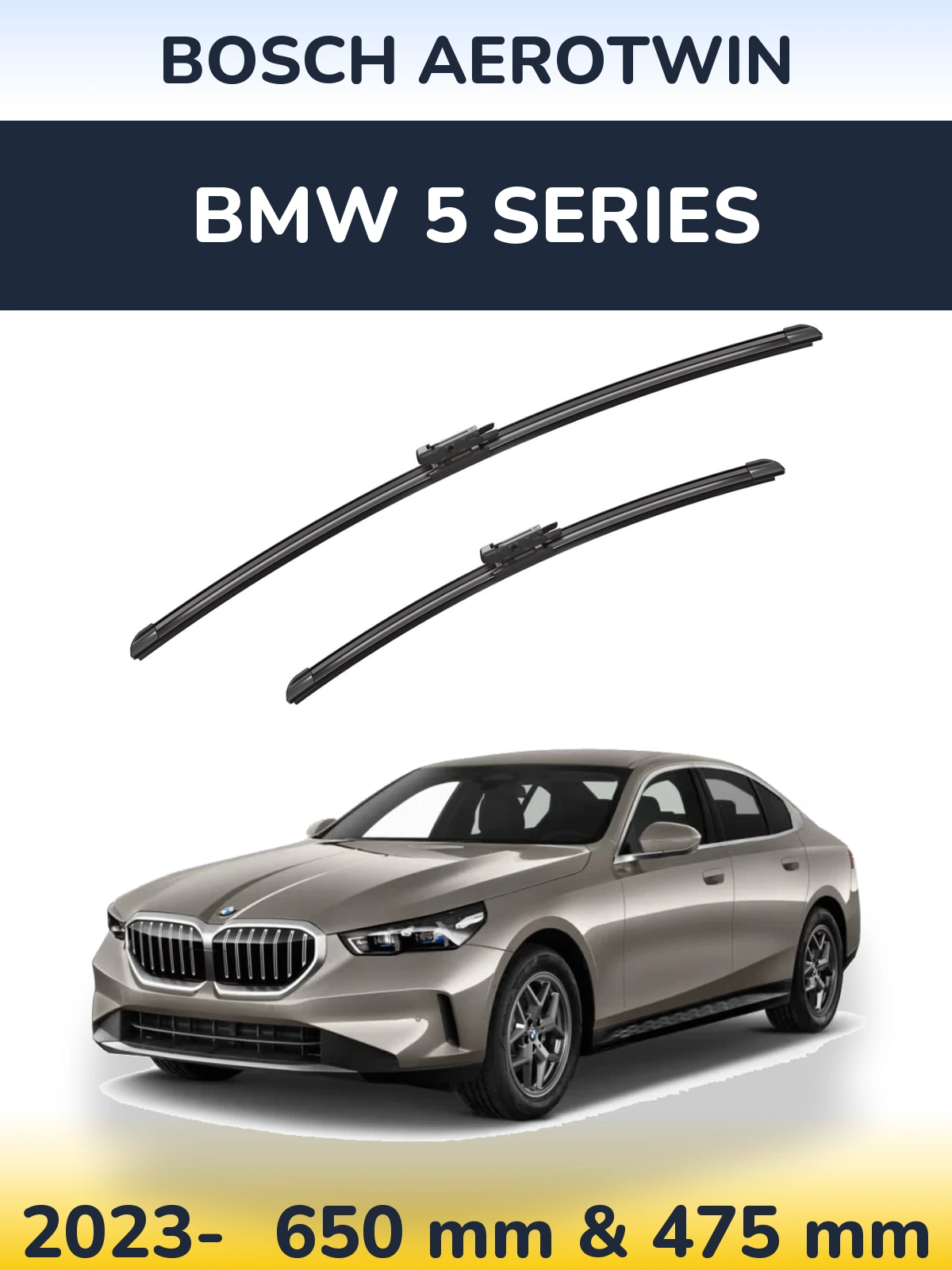 Комплект передніх щіток BOSCH AeroTwin 650 & 475 мм для BMW 5 Series 2023-2026