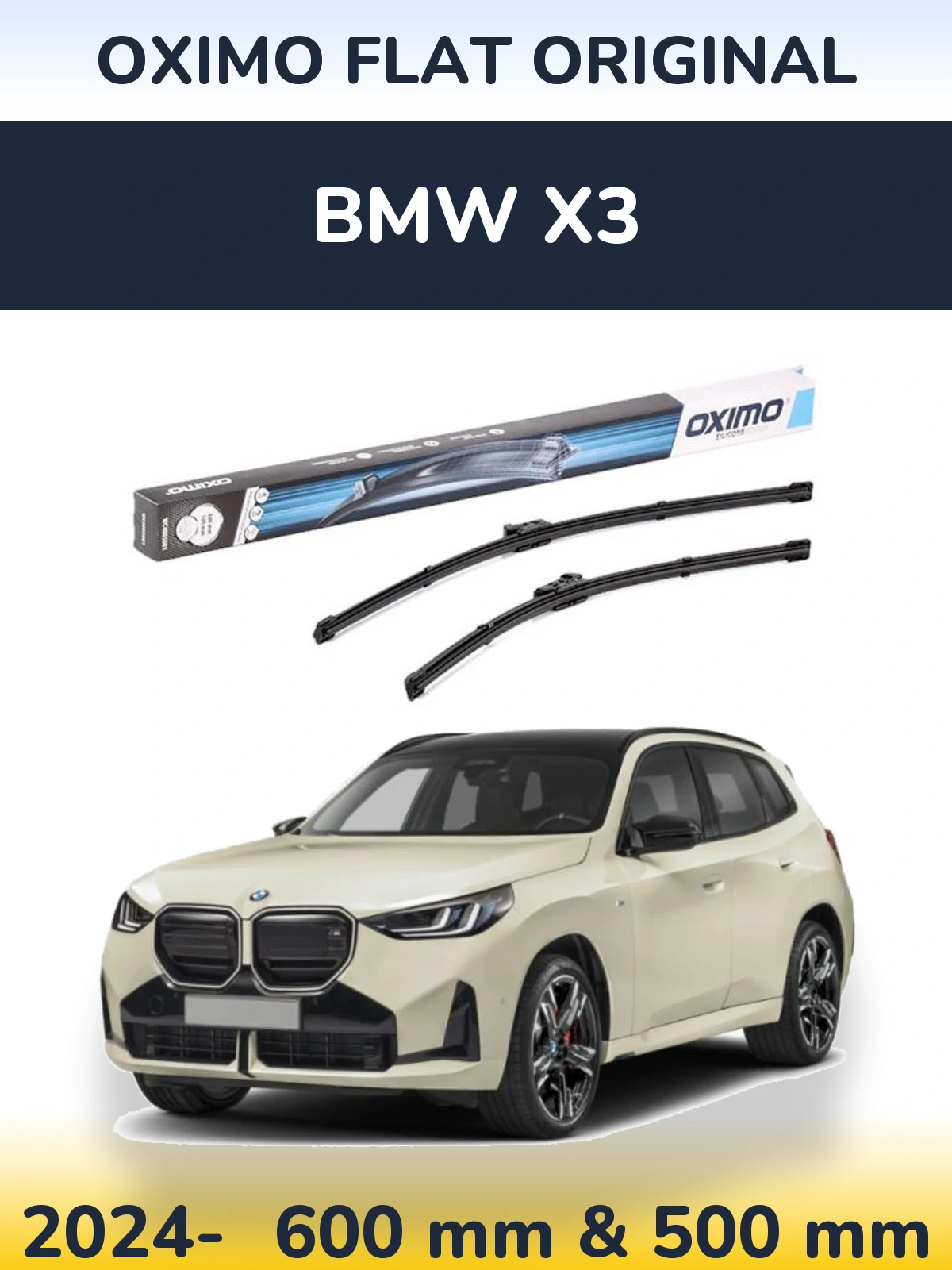 Komplet przednich wycieraczek Oximo Flat Original 600 & 500 mm do BMW X3 2024-2026