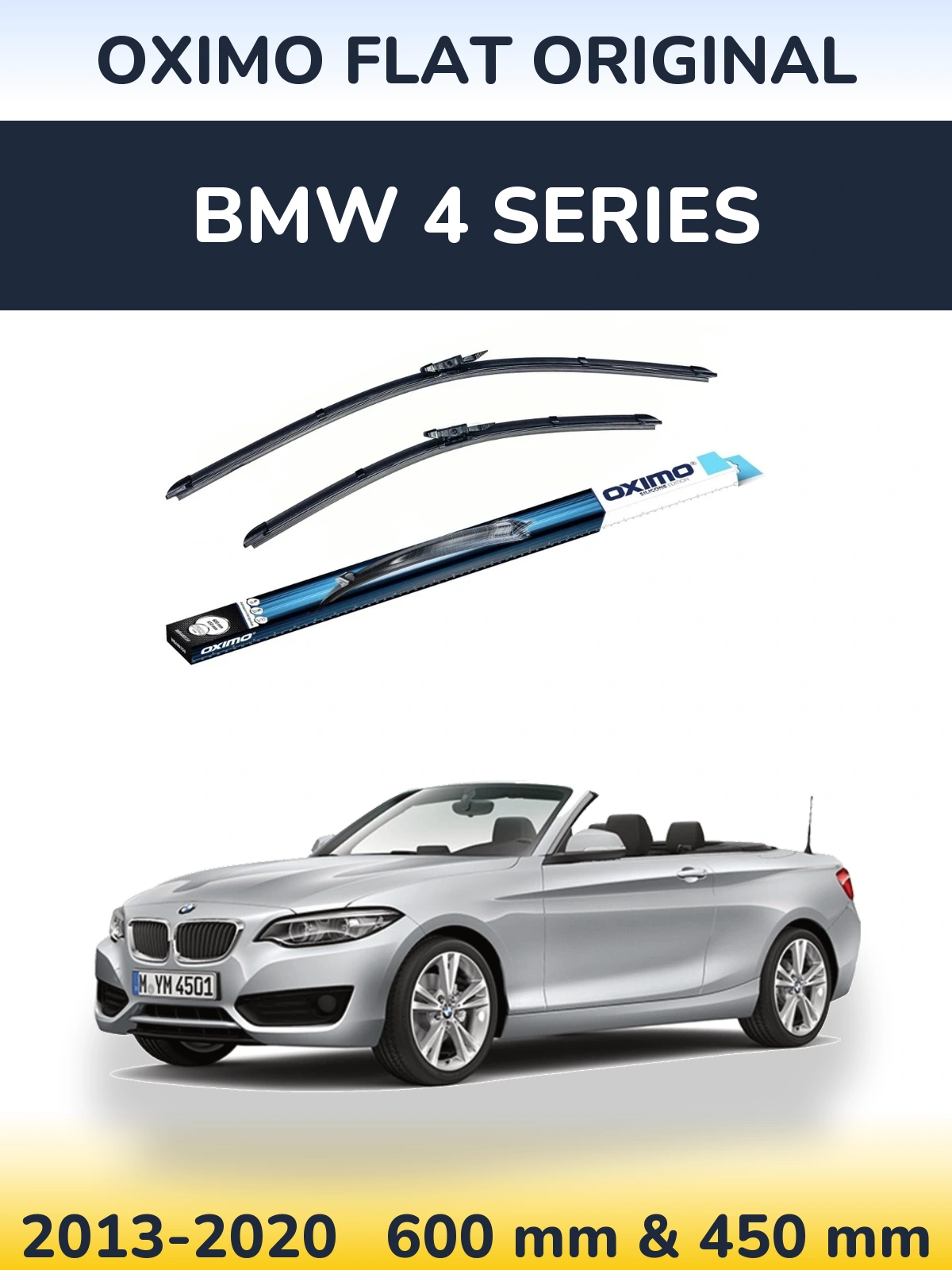 Комплект передних дворников Oximo Flat Original 600 & 450 мм для BMW 4 Series 2013-2020
