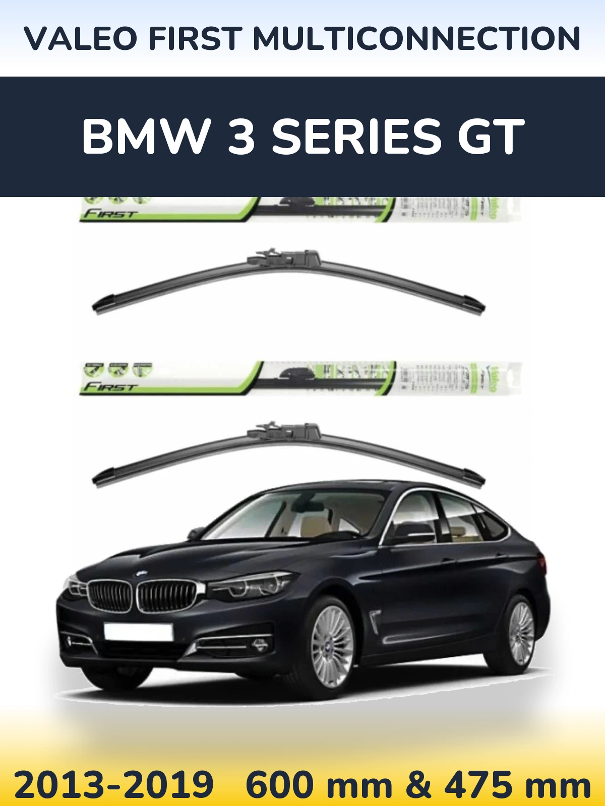 Komplet przednich wycieraczek Valeo First MultiConnection 600 & 475 mm do BMW Seria 3 GT 2013-2019