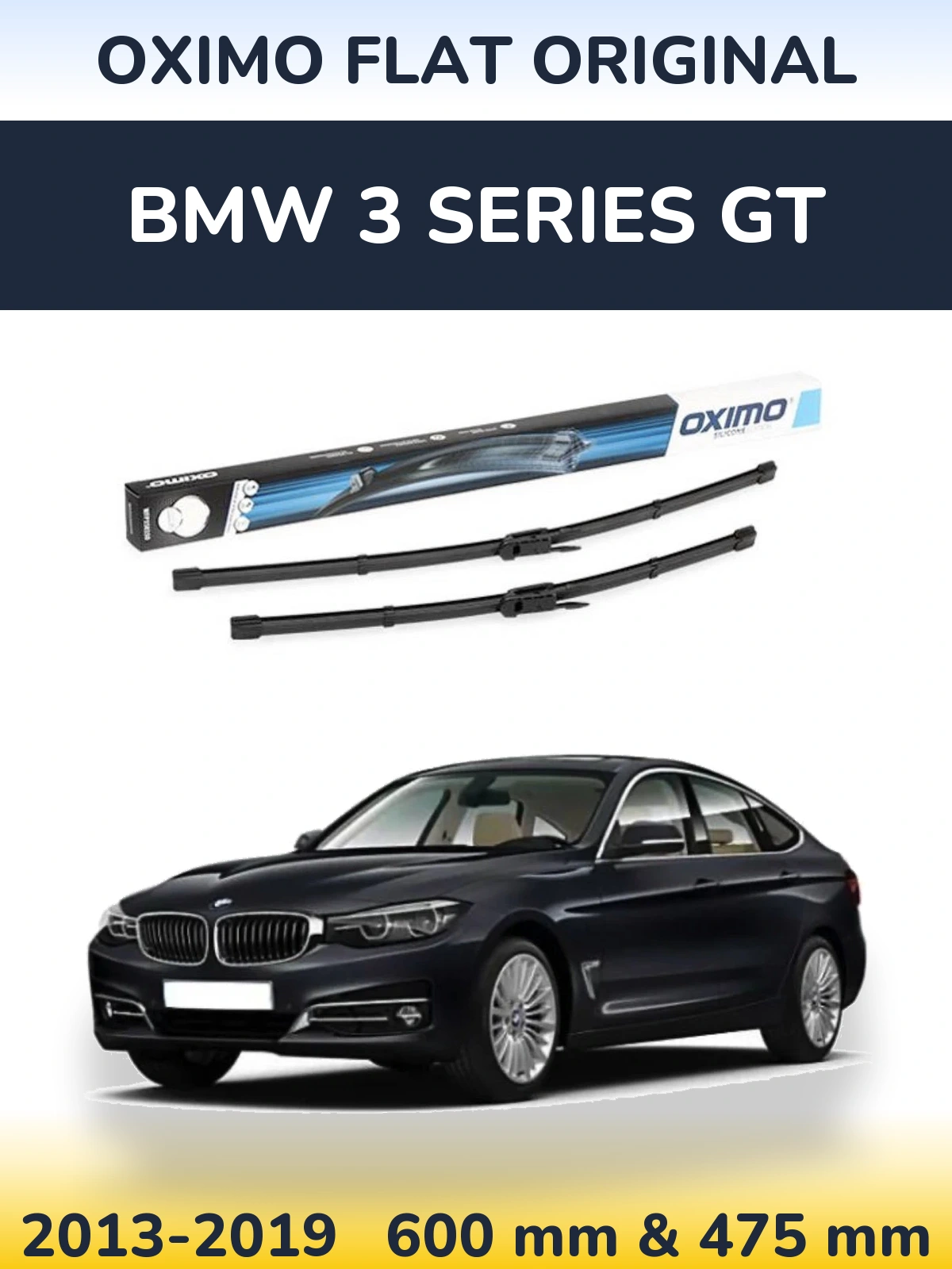Комплект передних дворников Oximo Flat Original 600 & 475 мм для BMW 3 Series GT 2013-2019