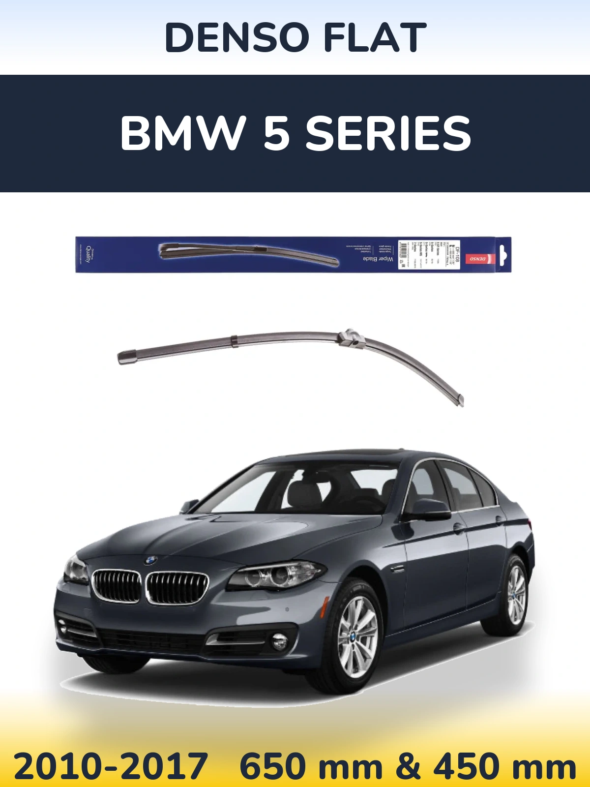 Комплект передніх щіток Denso Flat 650 & 450 мм для BMW 5 Series 2010-2017