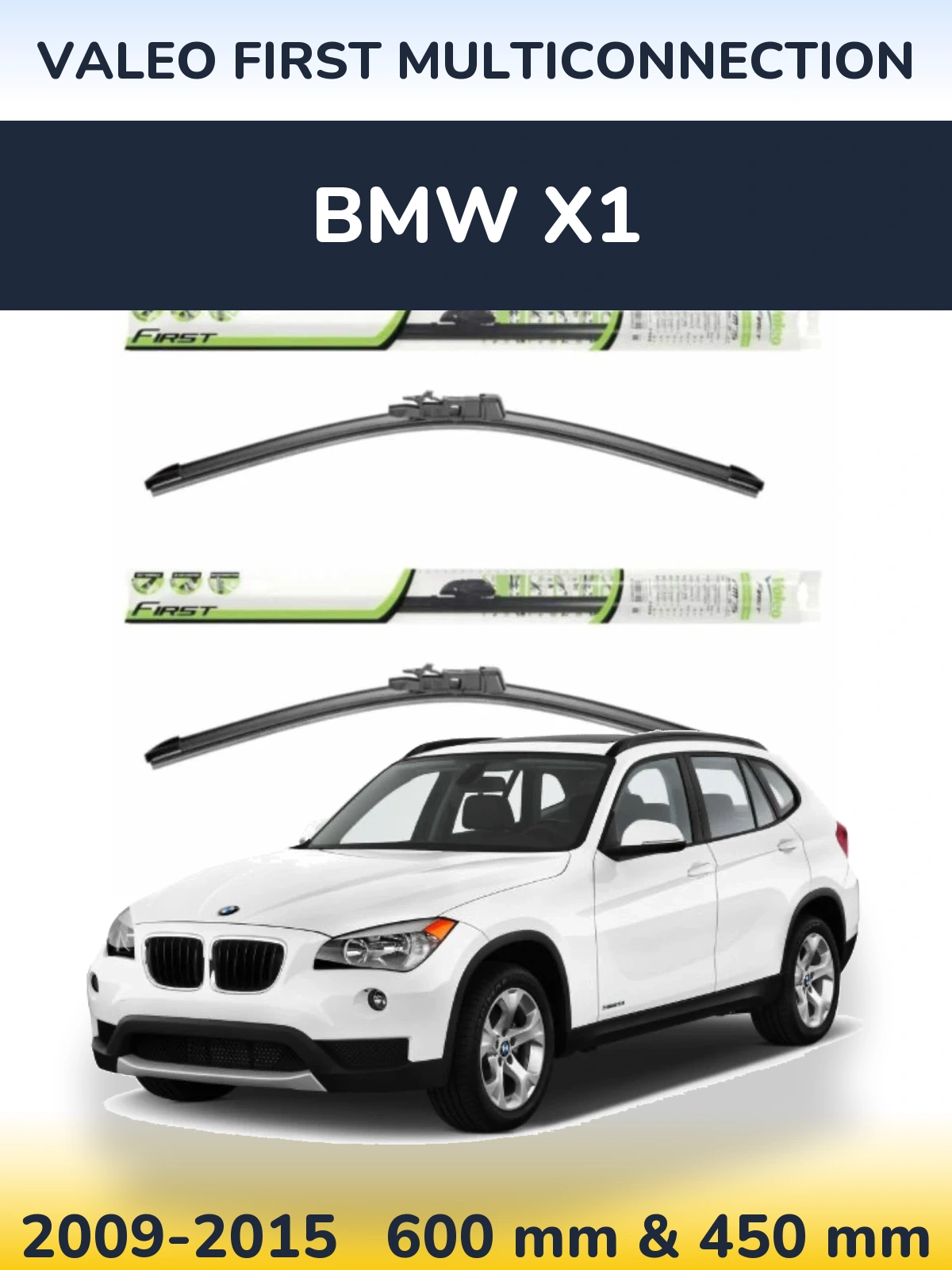 Komplet przednich wycieraczek Valeo First MultiConnection 600 & 450 mm do BMW X1 2009-2015
