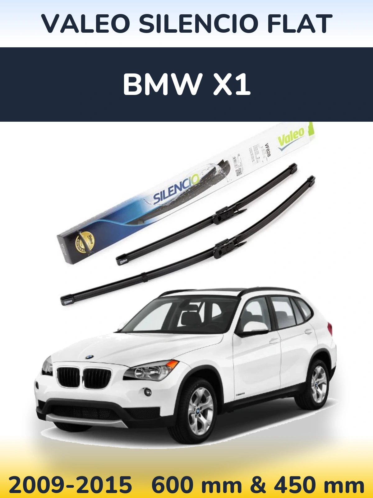 Комплект передних дворников Valeo Silencio Flat 600 & 450 мм для BMW X1 2009-2015