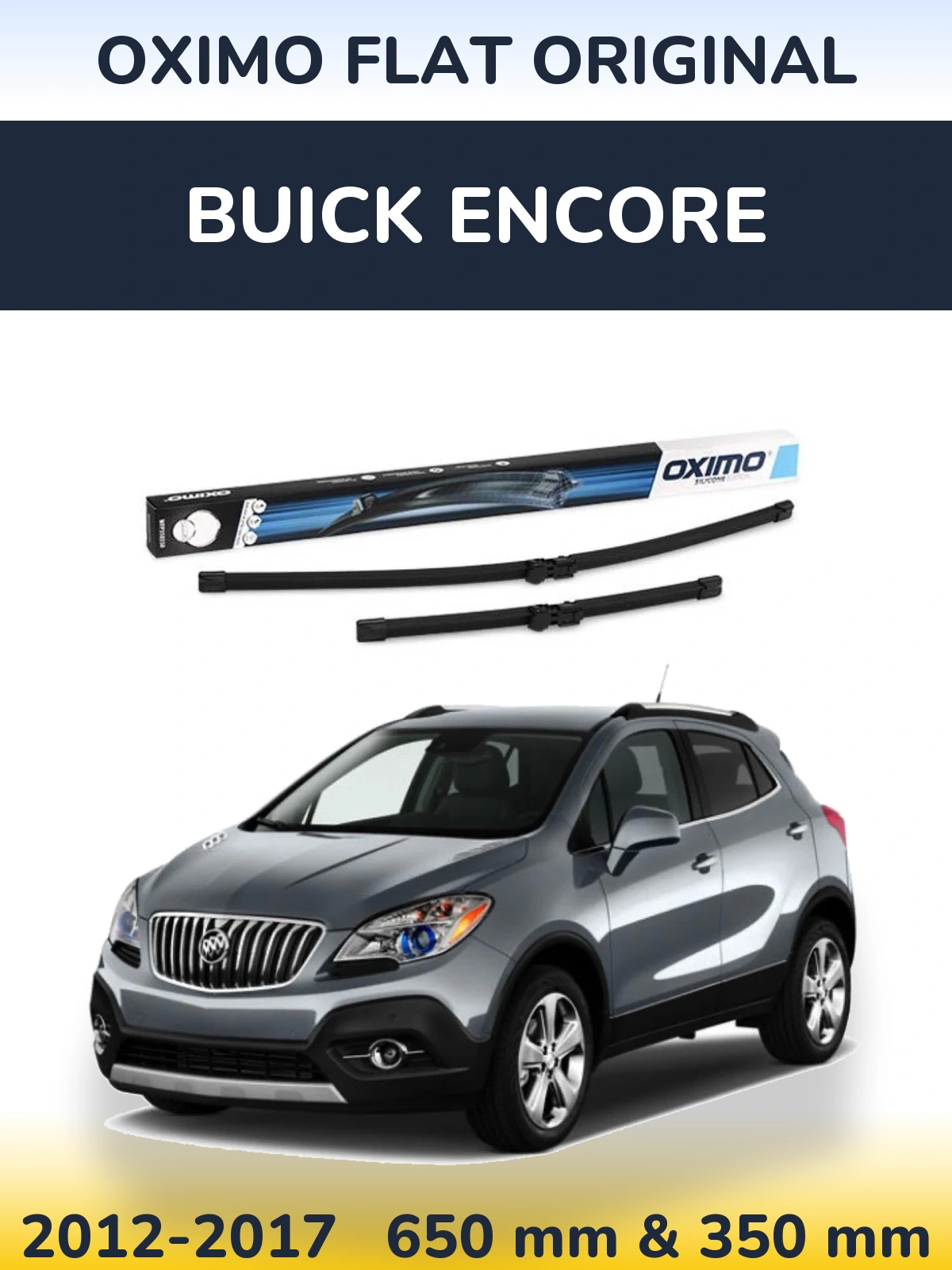 Комплект передних дворников Oximo Flat Original 650 & 350 мм для Buick Encore 2012-2017