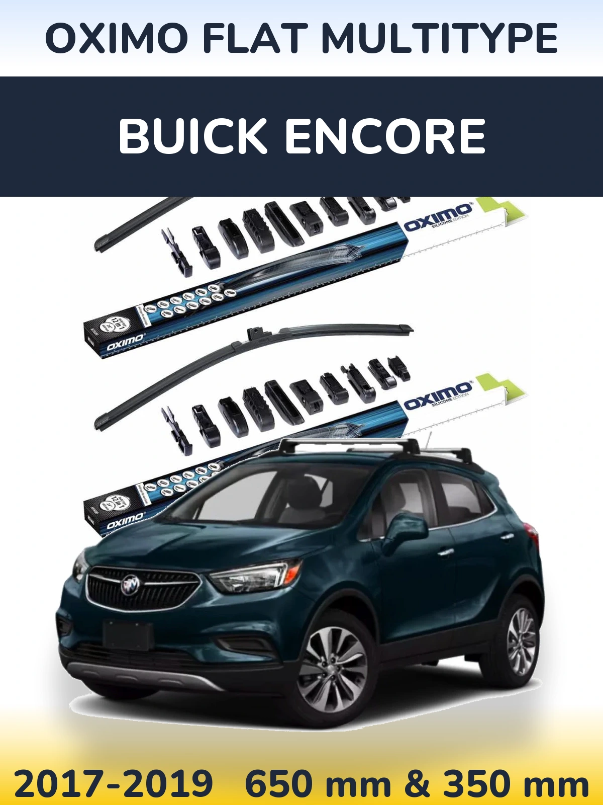 Комплект передних дворников Oximo Flat MultiТипe 650 & 350 мм для Buick Encore 2017-2019