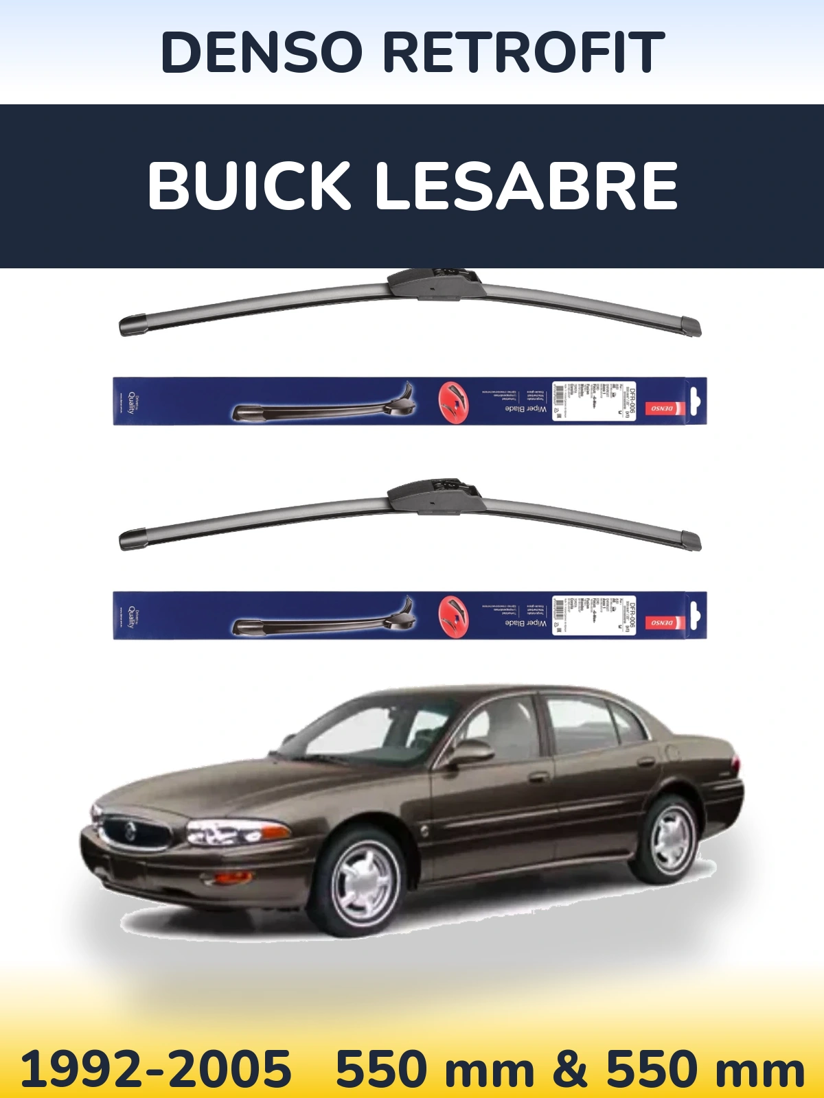 Komplet przednich wycieraczek Denso Retrofit 550 & 550 mm do Buick LeSabre 1992-2005