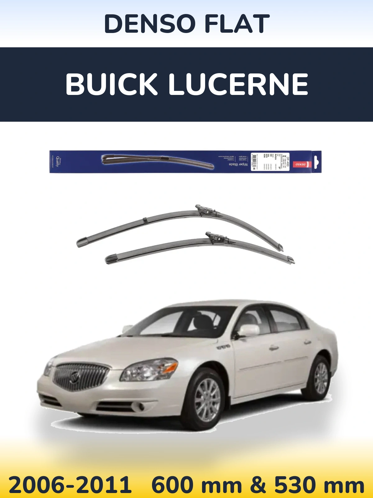Komplet przednich wycieraczek Denso Flat 600 & 550 mm do Buick Lucerne 2006-2011