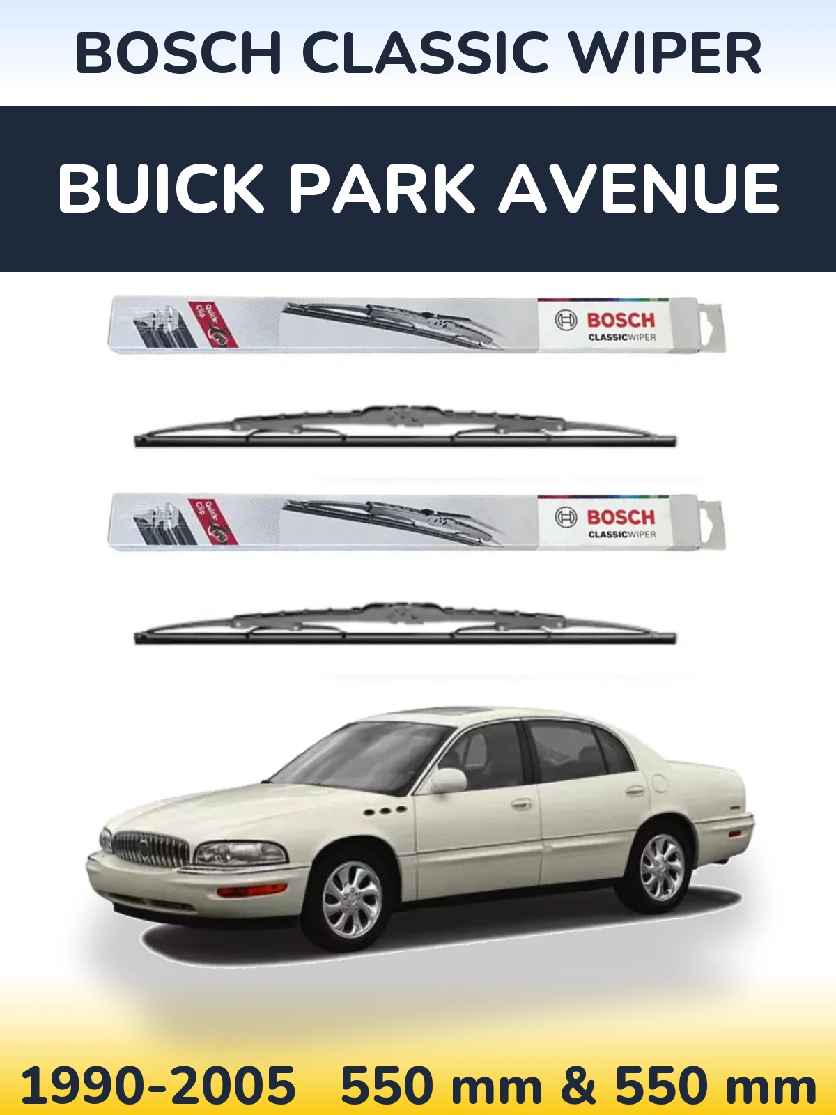 Комплект передних дворников BOSCH Classic Wiper 550 & 550 мм для Buick Park Avenue 1990-2005