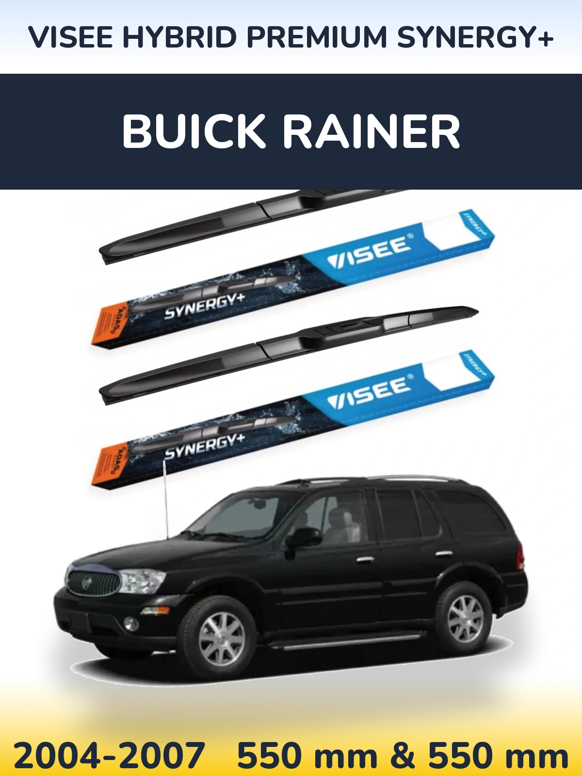 Komplet przednich wycieraczek VISEE HYBRID PREMIUM SYNERGY+ 550 & 550 mm do Buick Rainer 2004-2007