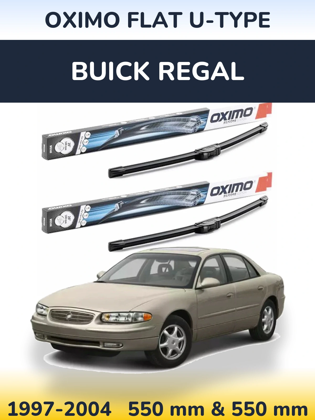Komplet przednich wycieraczek Oximo Flat U-type 550 & 550 mm do Buick Regal 1997-2004