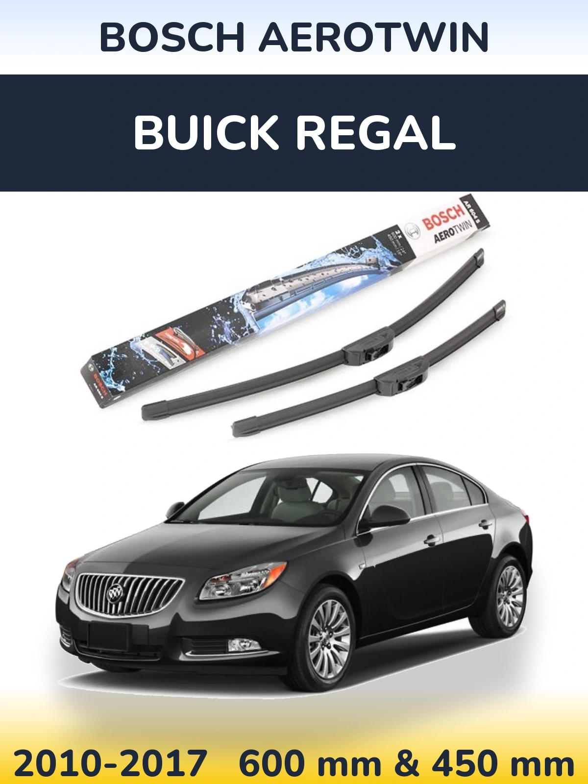 Komplet przednich wycieraczek BOSCH AeroTwin 600 & 450 mm do Buick Regal 2010-2017