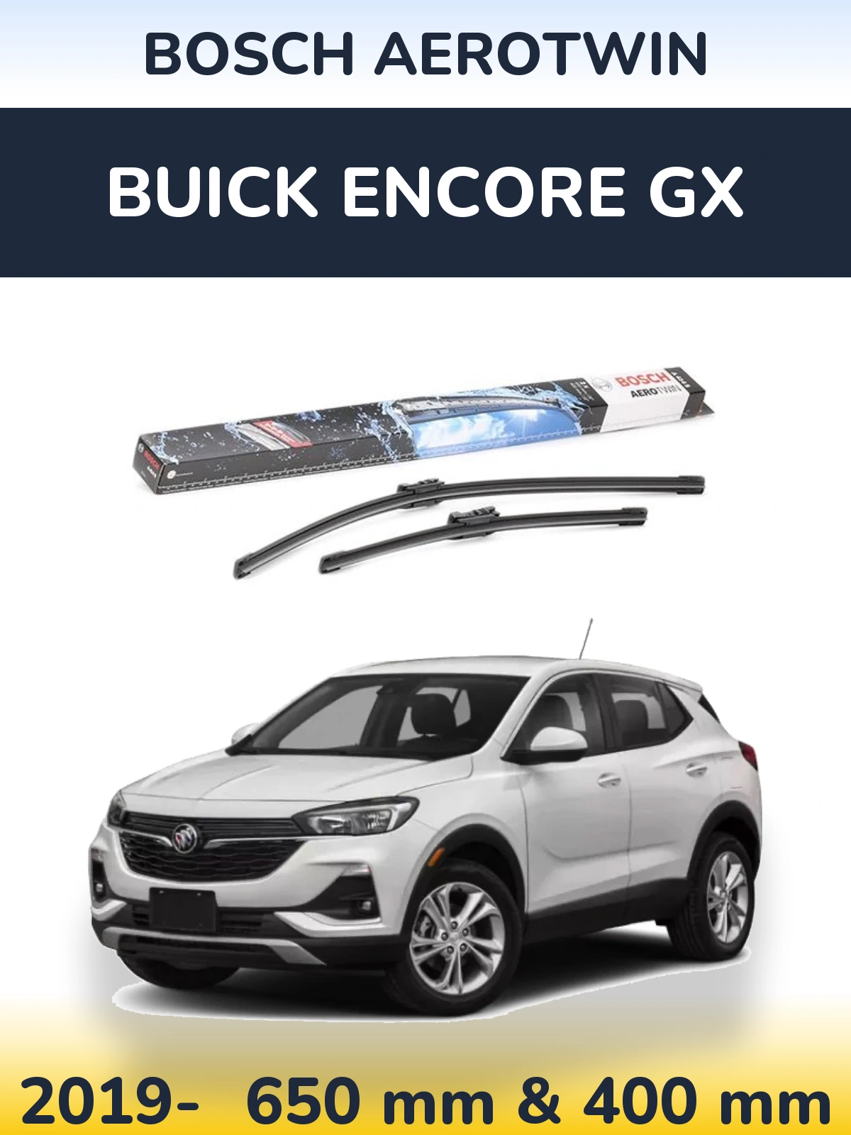 Komplet przednich wycieraczek BOSCH AeroTwin 650 & 400 mm do Buick Encore GX 2019-2026