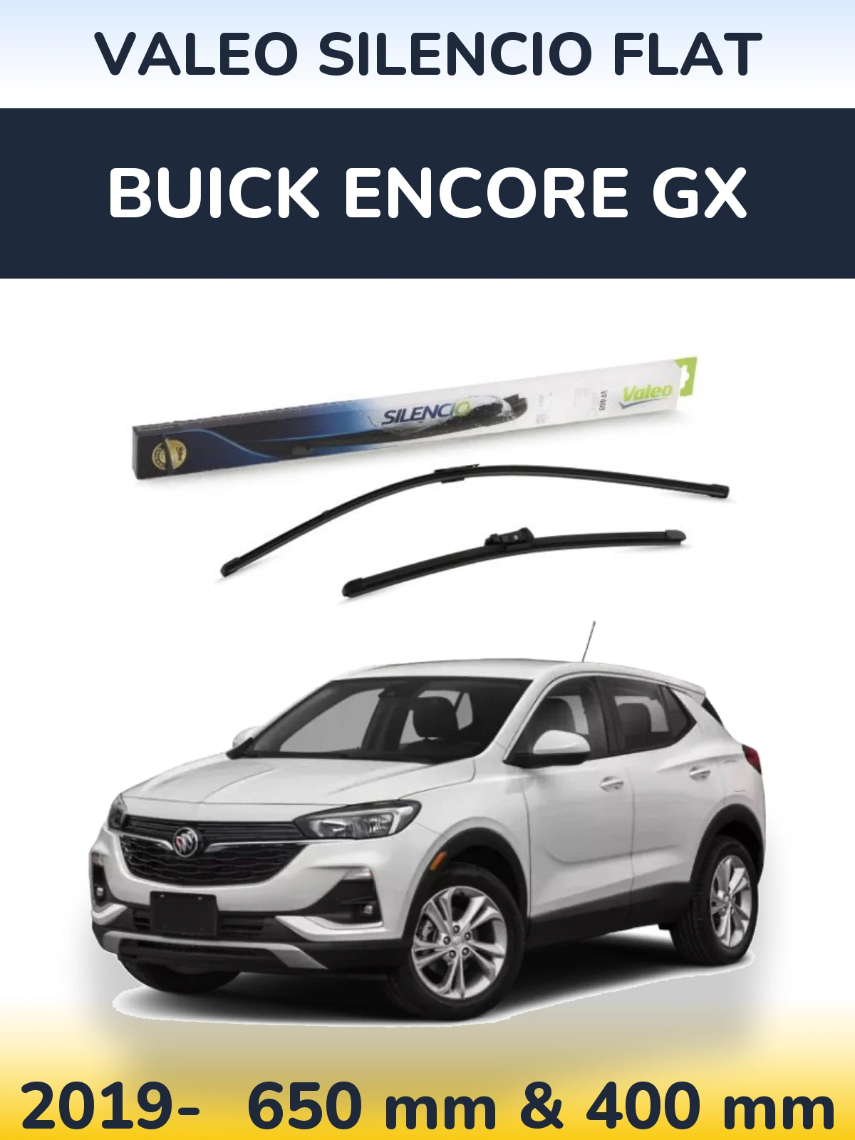 Комплект передних дворников Valeo Silencio Flat 650 & 400 мм для Buick Encore GX 2019-2026
