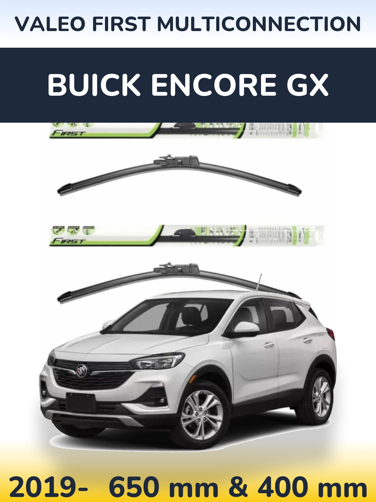 Комплект передних дворников Valeo First MultiConnection 650 & 400 мм для Buick Encore GX 2019-2026