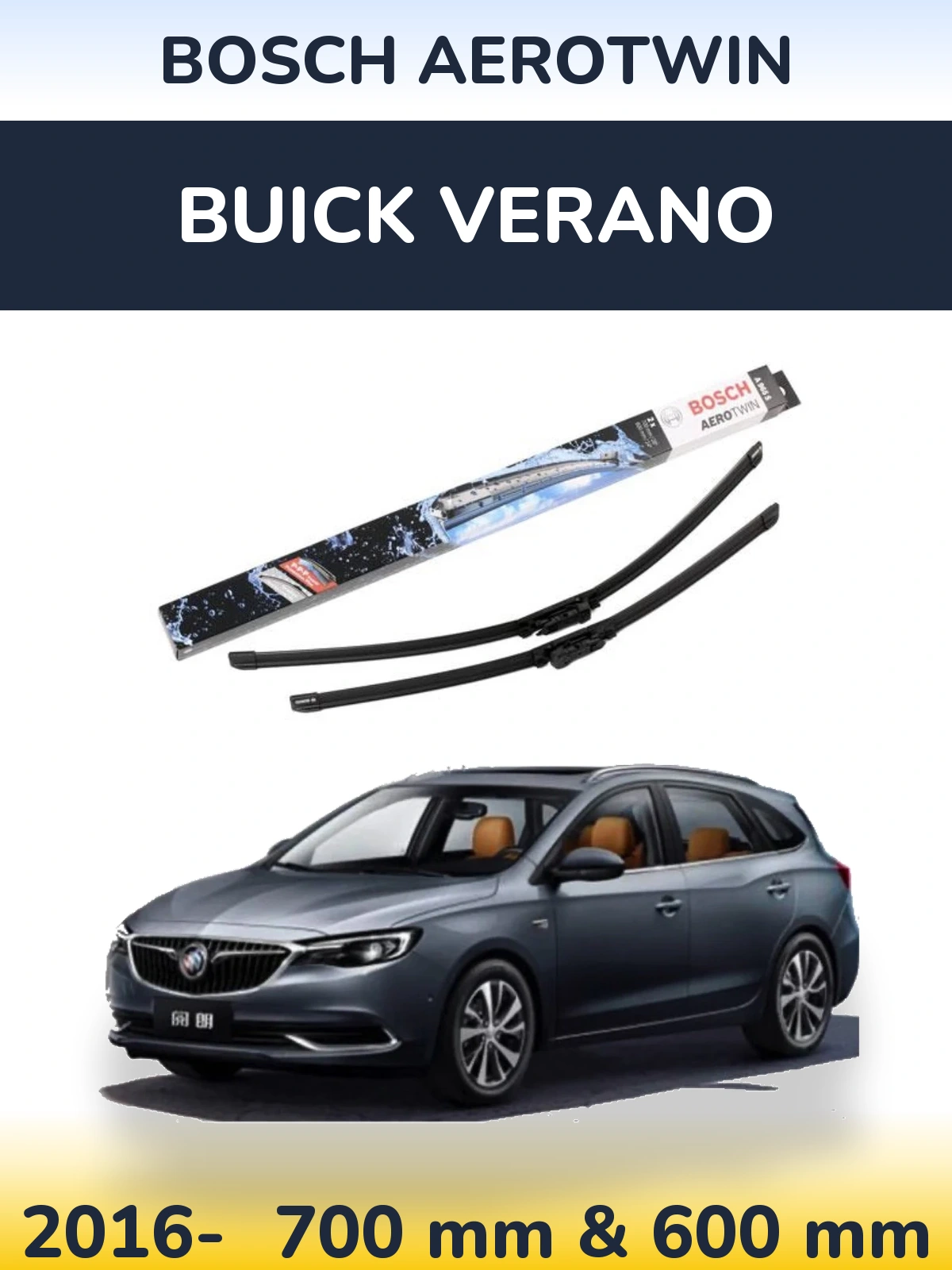 Komplet przednich wycieraczek BOSCH AeroTwin 700 & 600 mm do Buick Verano 2016-2026