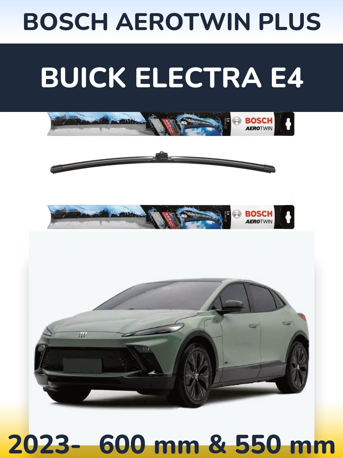 Комплект передних дворников BOSCH AeroTwin Plus 600 & 550 мм для Buick Electra E4 2023-2026
