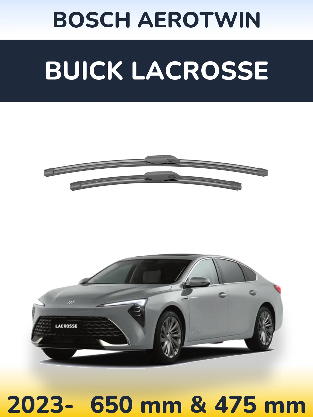 Front wiper blade set BOSCH AeroTwin 650 & 475 mm for Buick LaCrosse 2023-2026