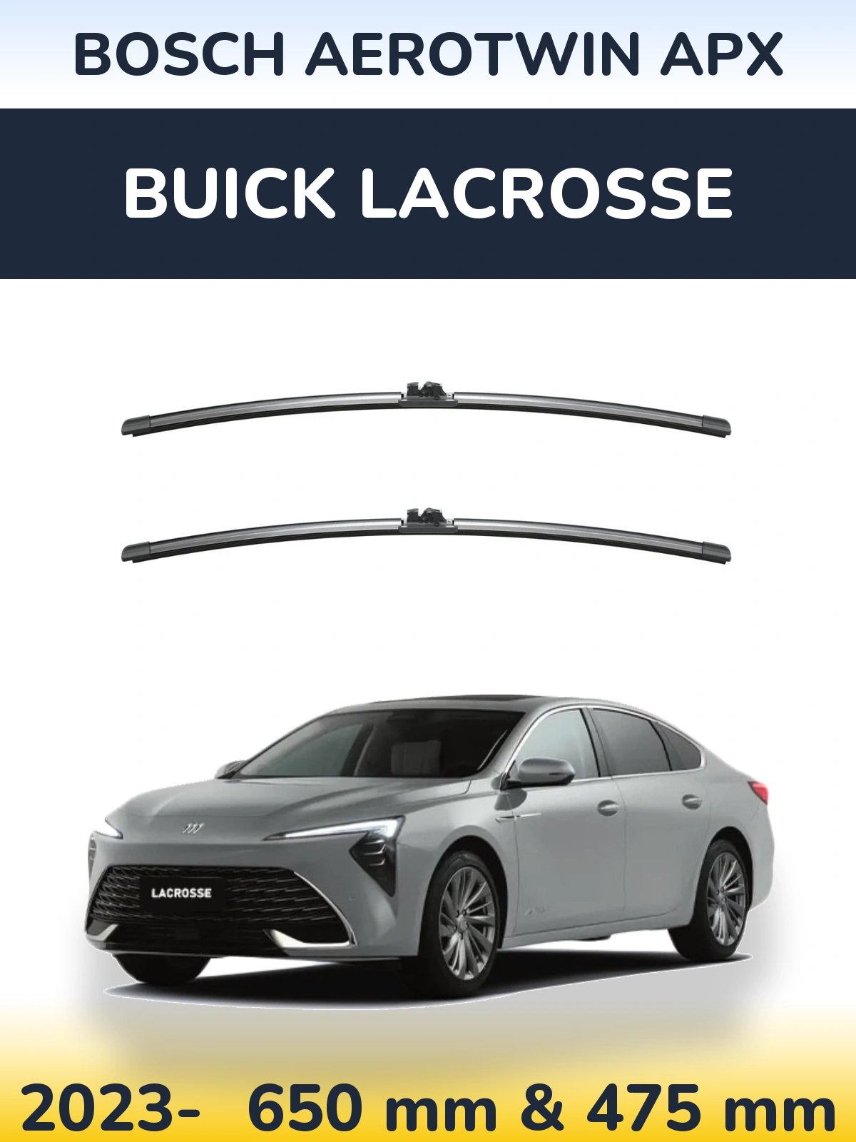 Комплект передних дворников BOSCH AeroTwin APX 650 & 475 мм для Buick LaCrosse 2023-2026