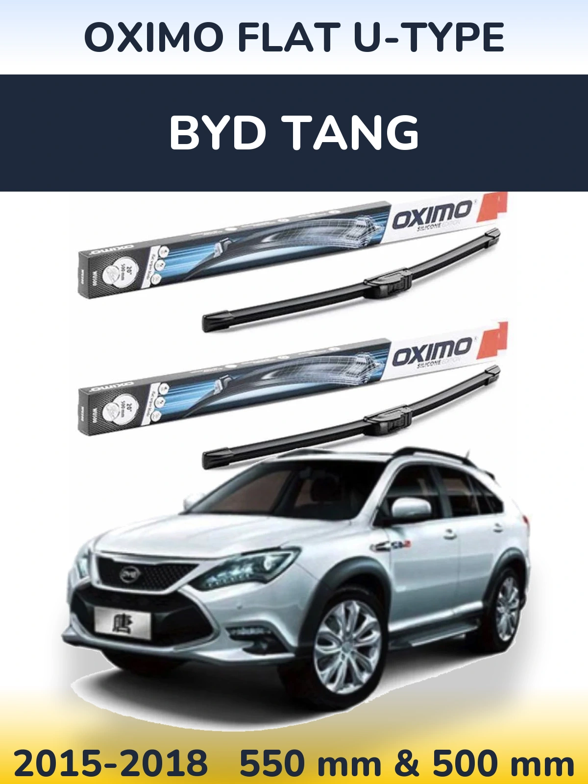 Komplet przednich wycieraczek Oximo Flat U-type 550 & 500 mm do BYD Tang 2015-2018