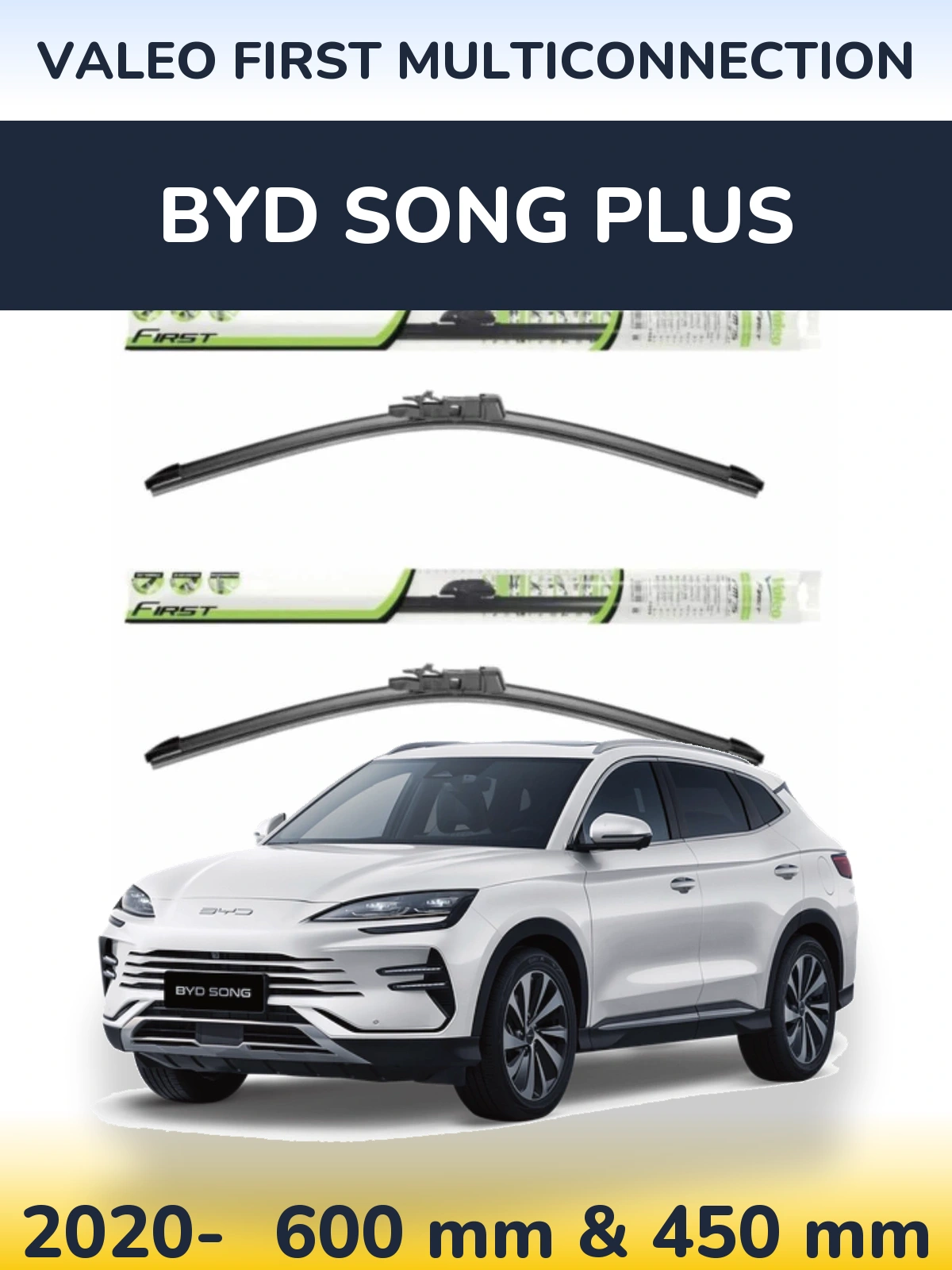 Komplet przednich wycieraczek Valeo First MultiConnection 600 & 450 mm do BYD Song Plus 2020-2026