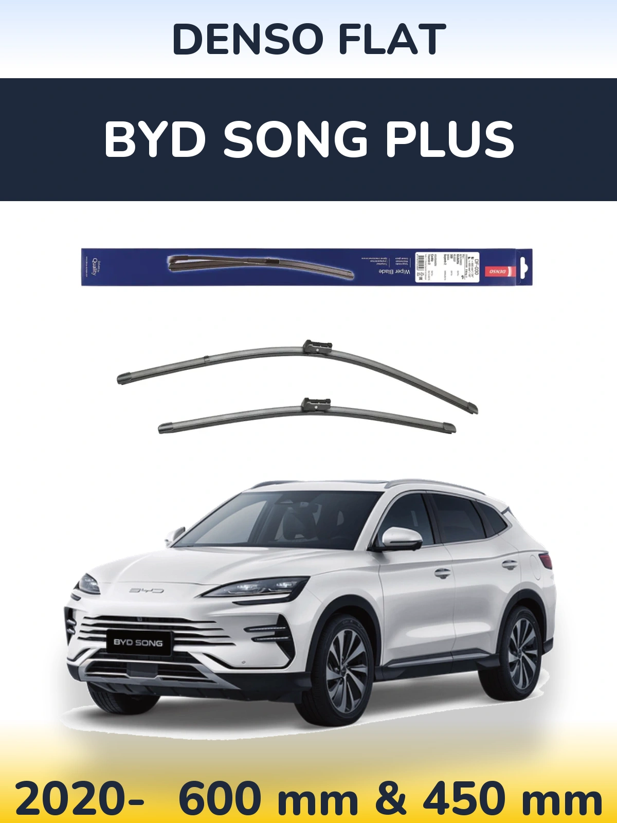 Komplet przednich wycieraczek Denso Flat 600 & 450 mm do BYD Song Plus 2020-2026