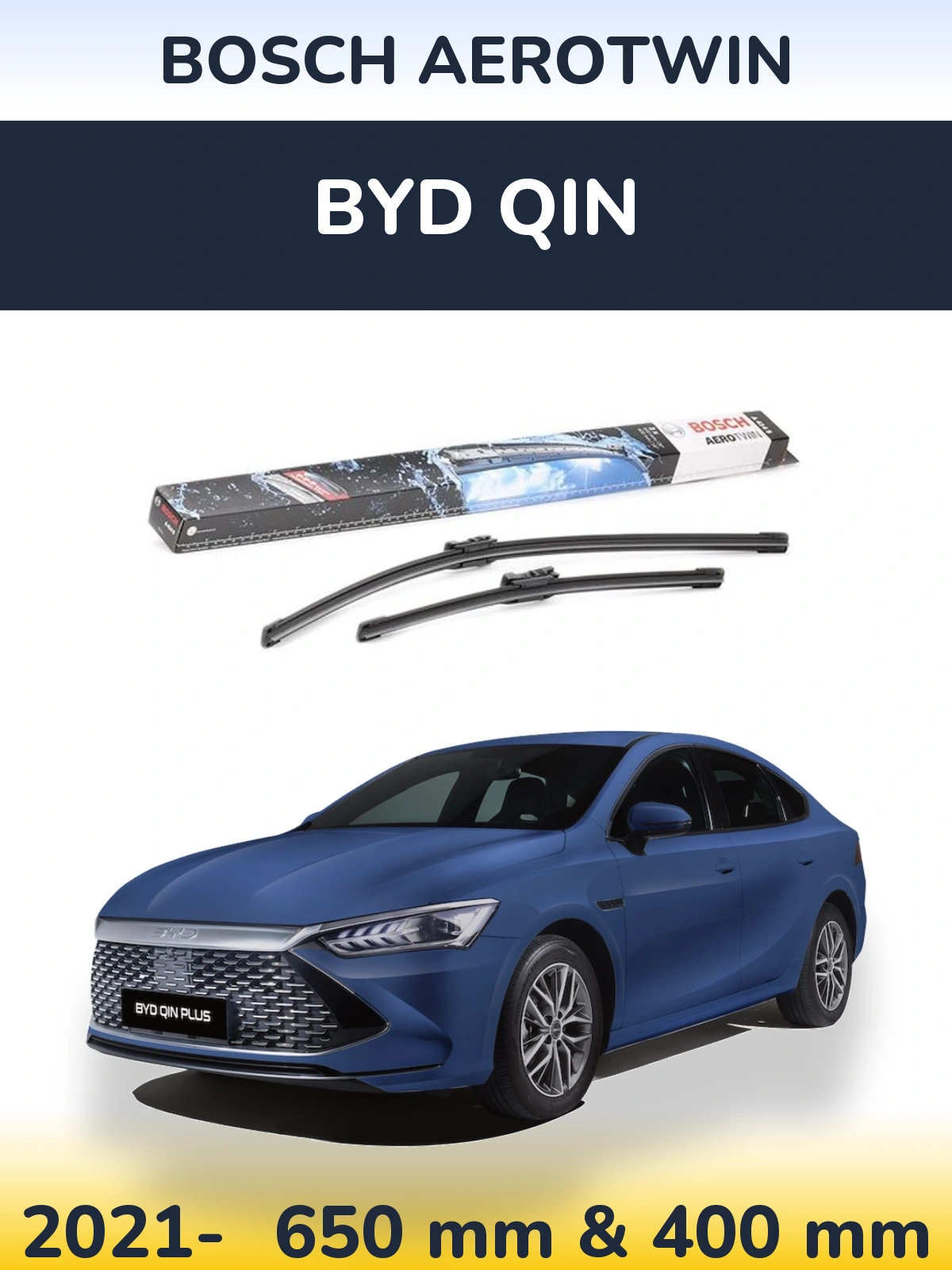 Komplet przednich wycieraczek BOSCH AeroTwin 650 & 400 mm do BYD Qin 2021-2026