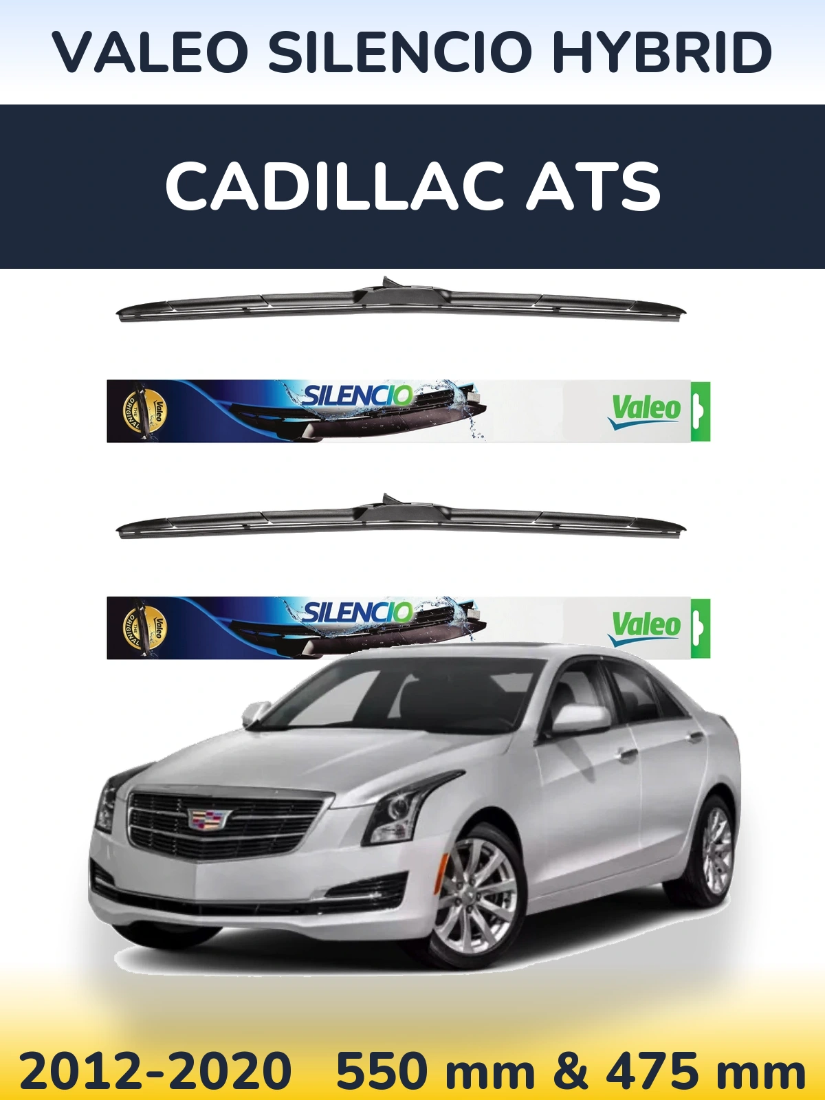 Комплект передних дворников Valeo Silencio Hybrid 550 & 475 мм для Cadillac ATS 2012-2020