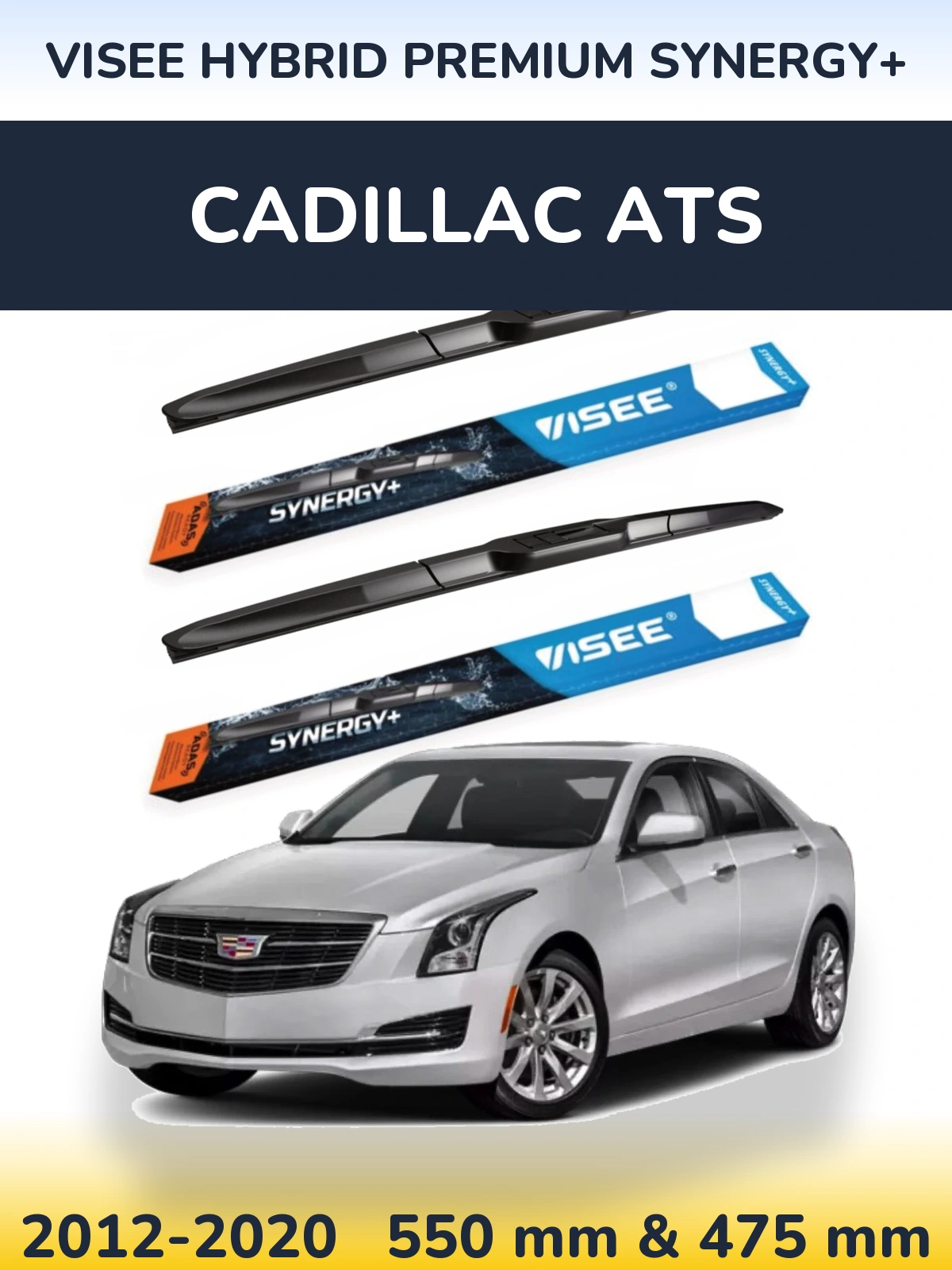 Комплект передних дворников VISEE HYBRID PREMIUM SYNERGY+ 550 & 475 мм для Cadillac ATS 2012-2020