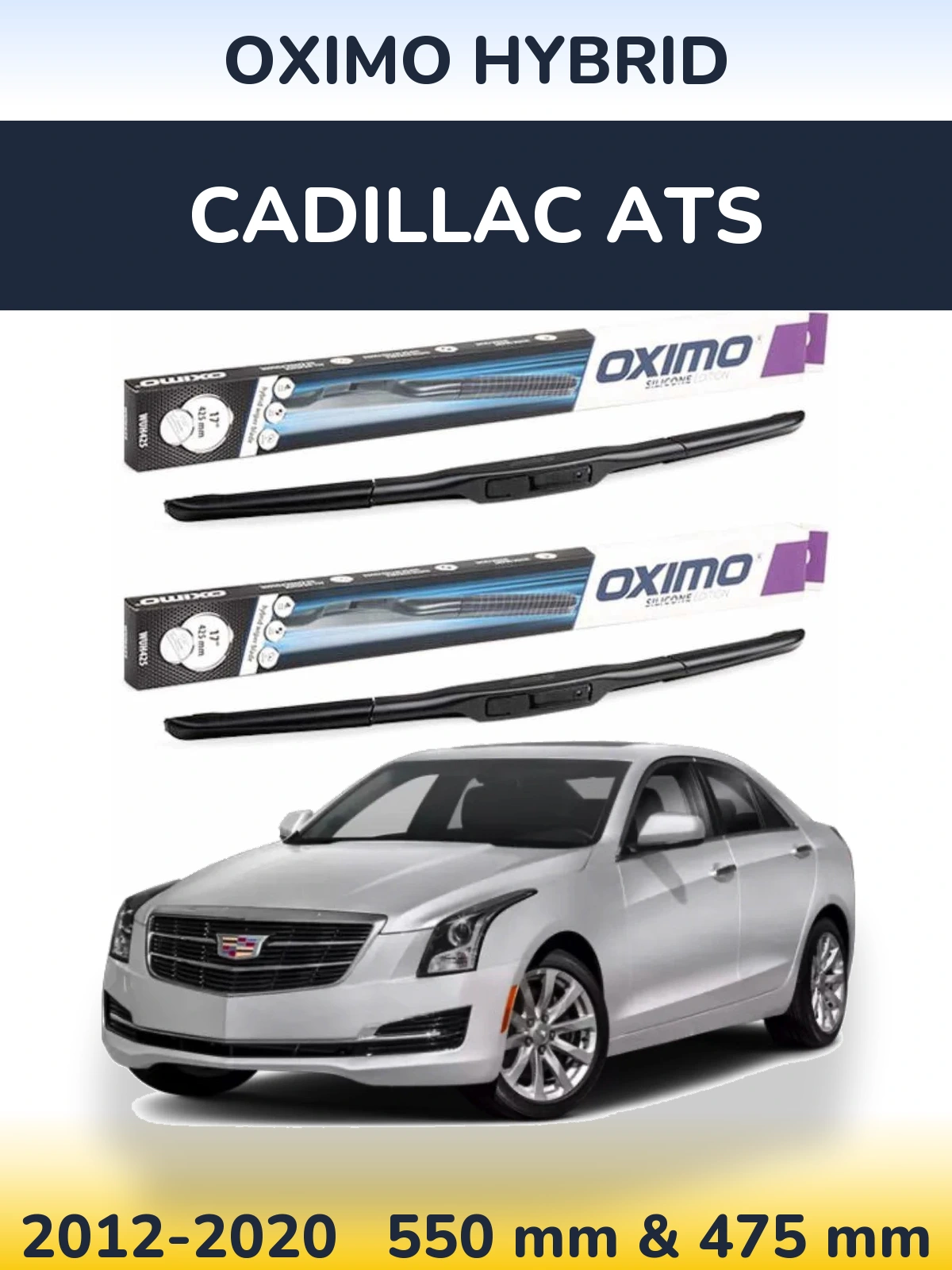 Комплект передних дворников Oximo Hybrid 550 & 475 мм для Cadillac ATS 2012-2020