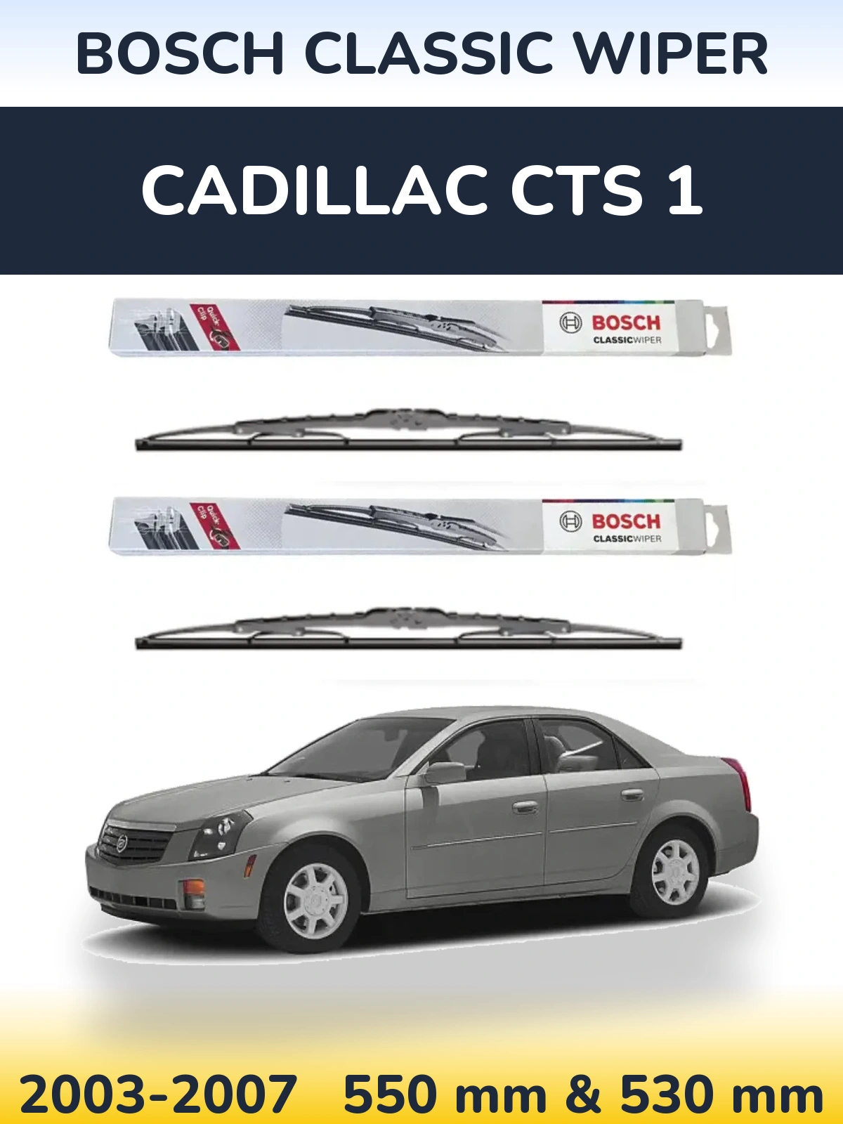 Комплект передних дворников BOSCH Classic Wiper 550 & 530 мм для Cadillac CTS 1 2003-2007