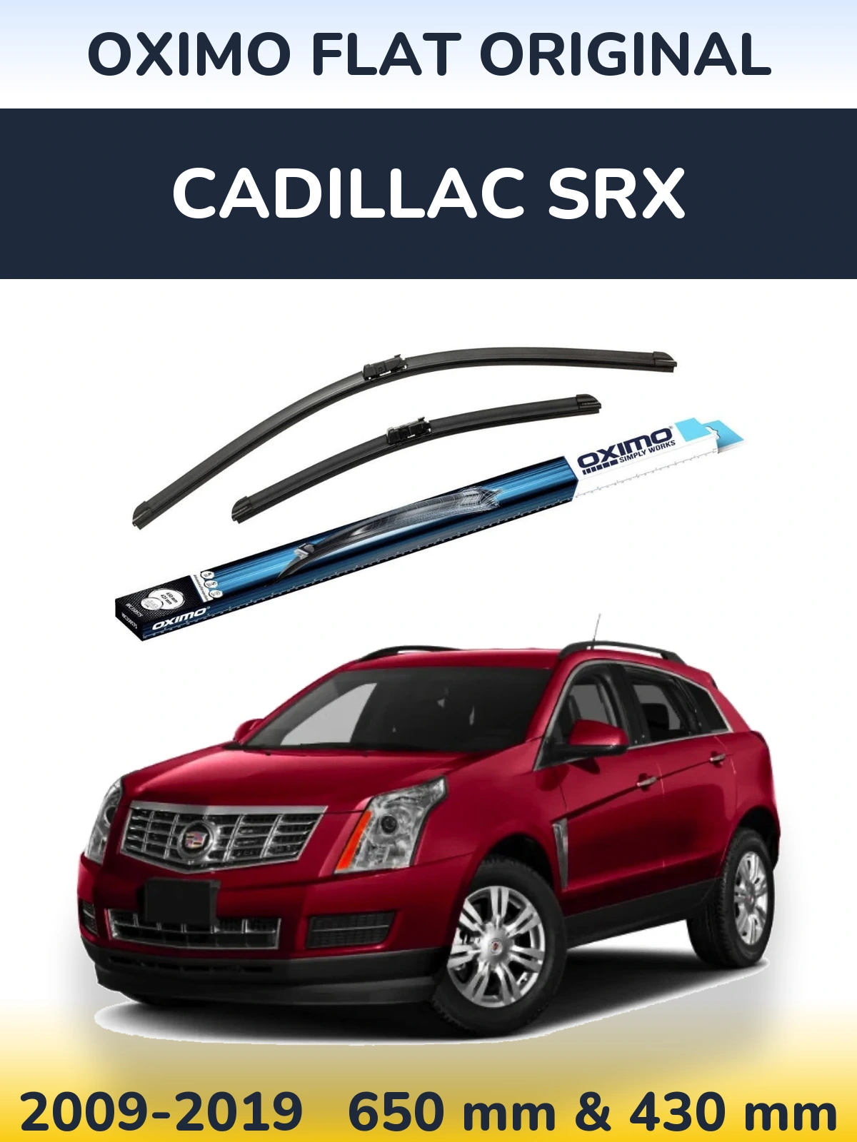 Komplet przednich wycieraczek Oximo Flat Original 650 & 430 mm do Cadillac SRX 2009-2019