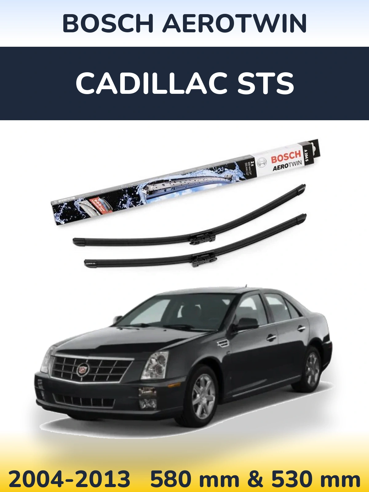 Komplet przednich wycieraczek BOSCH AeroTwin 600 & 550 mm do Cadillac STS 2004-2013