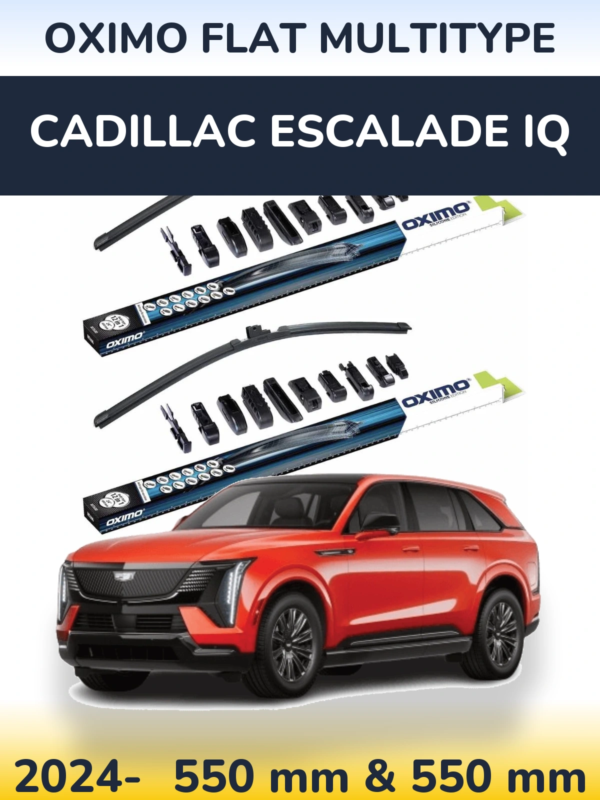 Комплект передних дворников Oximo Flat MultiТипe 550 & 550 мм для Cadillac Escalade IQ 2024-2026