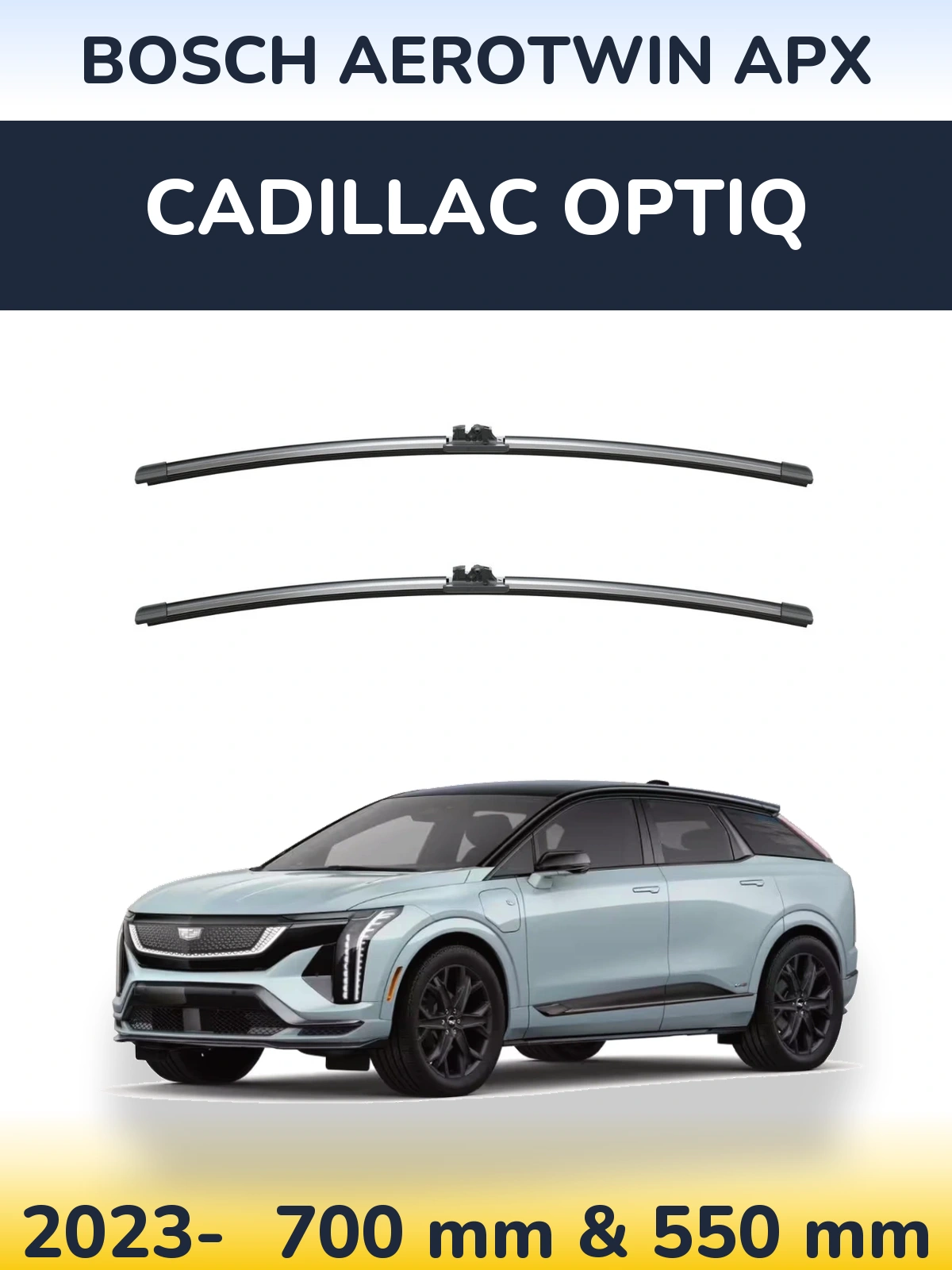 Komplet przednich wycieraczek BOSCH AeroTwin APX 700 & 550 mm do Cadillac Optiq 2023-2026