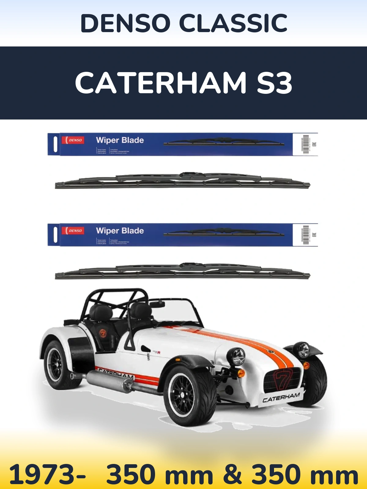 Komplet przednich wycieraczek Denso Classic 350 & 350 mm do Caterham S3 1973-2026