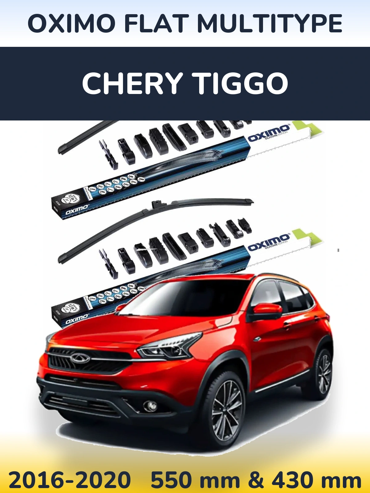 Komplet przednich wycieraczek Oximo Flat MultiType 550 & 430 mm do Chery Tiggo 2016-2020