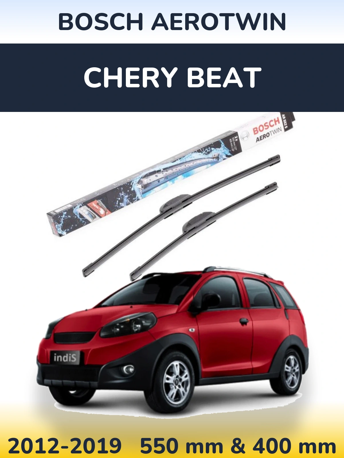 Komplet przednich wycieraczek BOSCH AeroTwin 550 & 400 mm do Chery Beat 2012-2019