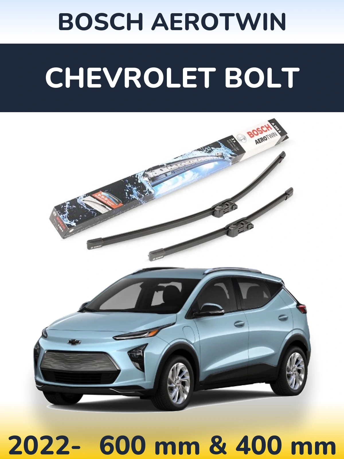 Komplet przednich wycieraczek BOSCH AeroTwin 600 & 400 mm do Chevrolet Bolt 2022-2026