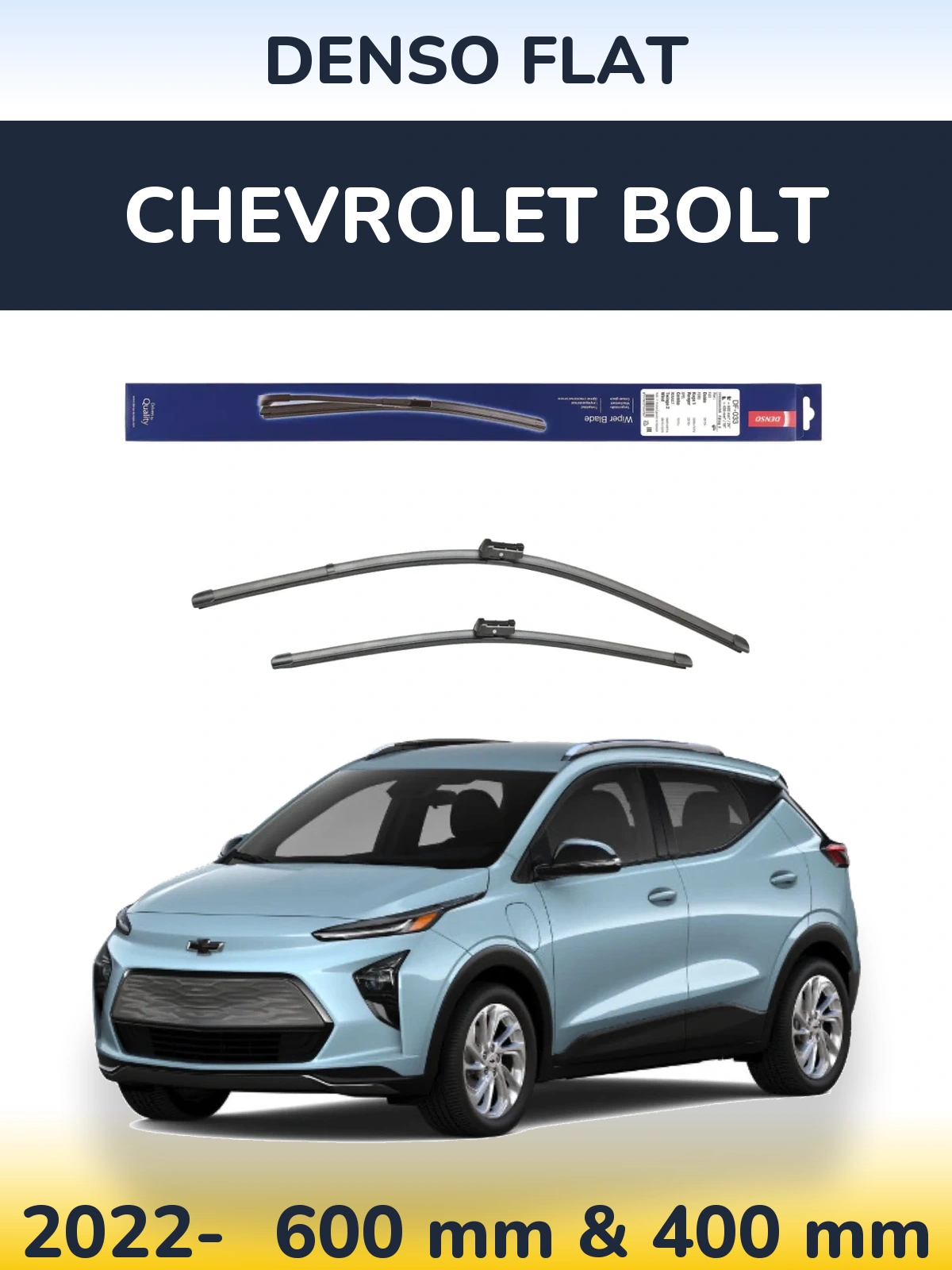 Комплект передних дворников Denso Flat 600 & 400 мм для Chevrolet Bolt 2022-2026