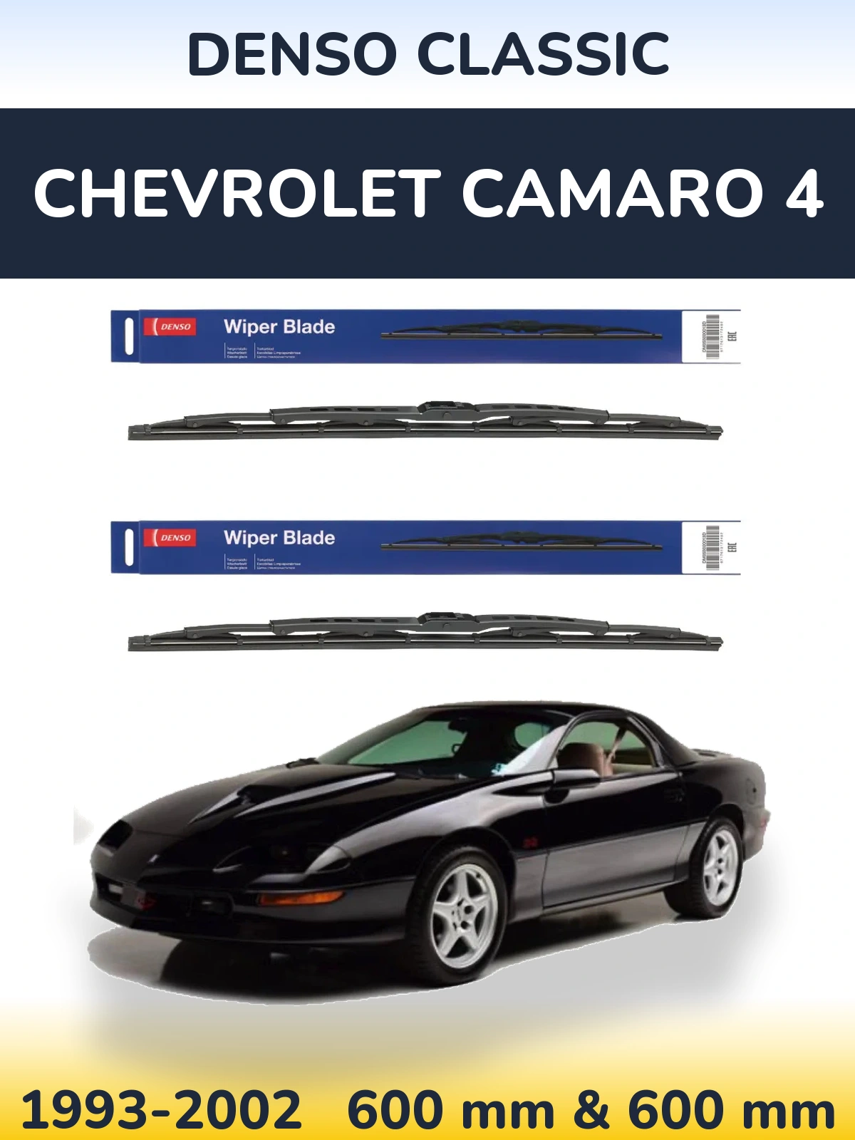Komplet przednich wycieraczek Denso Classic 600 & 600 mm do Chevrolet Camaro 4 1993-2002