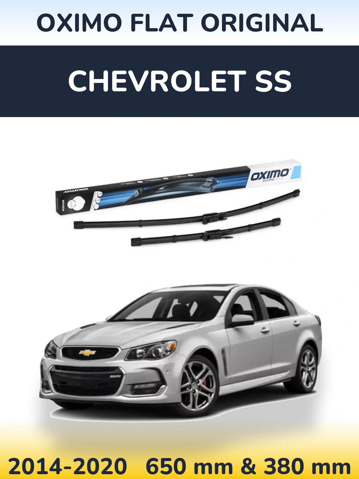 Komplet przednich wycieraczek Oximo Flat Original 650 & 380 mm do Chevrolet SS 2014-2020