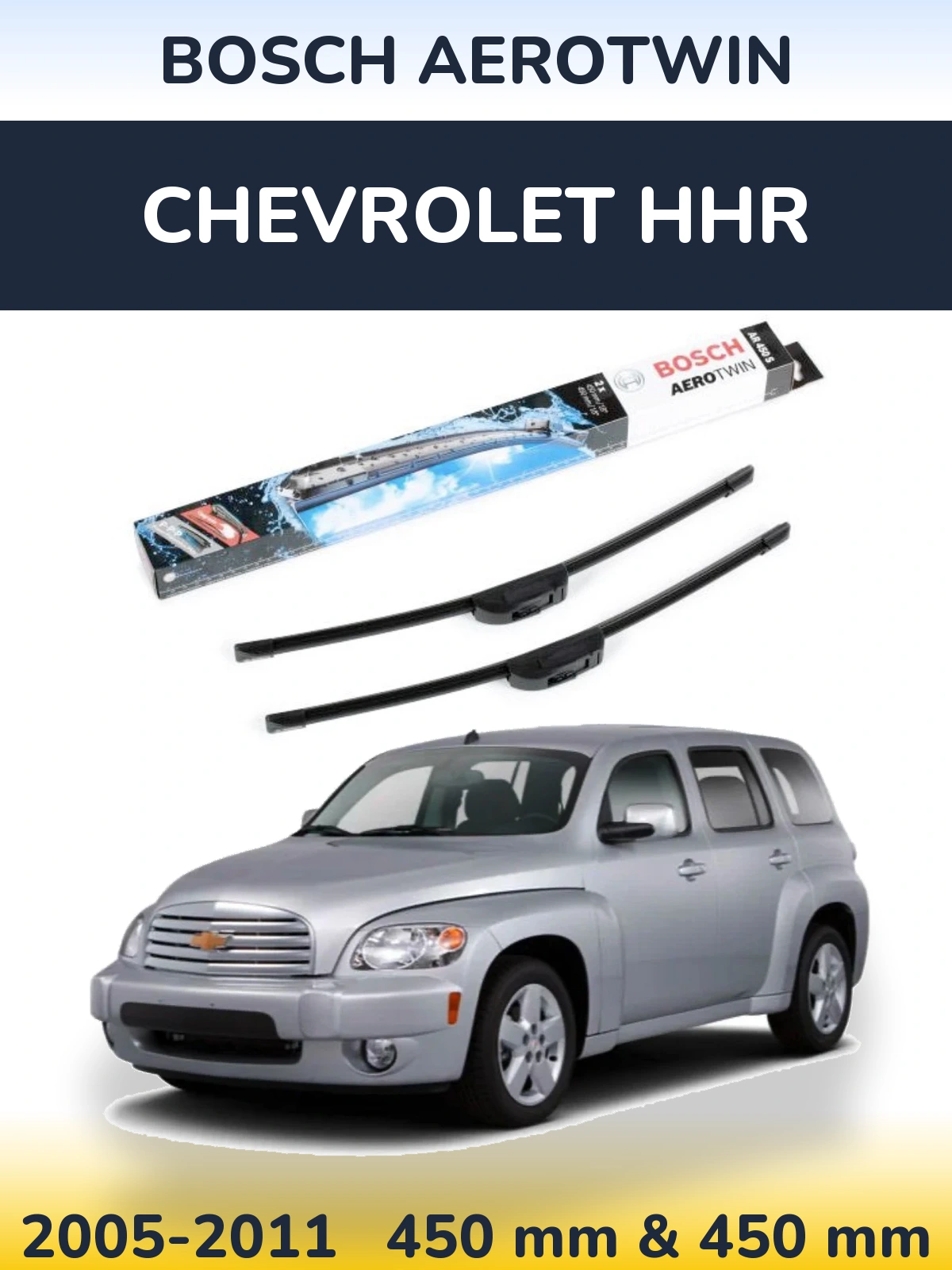 Комплект передніх щіток BOSCH AeroTwin 450 & 450 мм для Chevrolet HHR 2005-2011