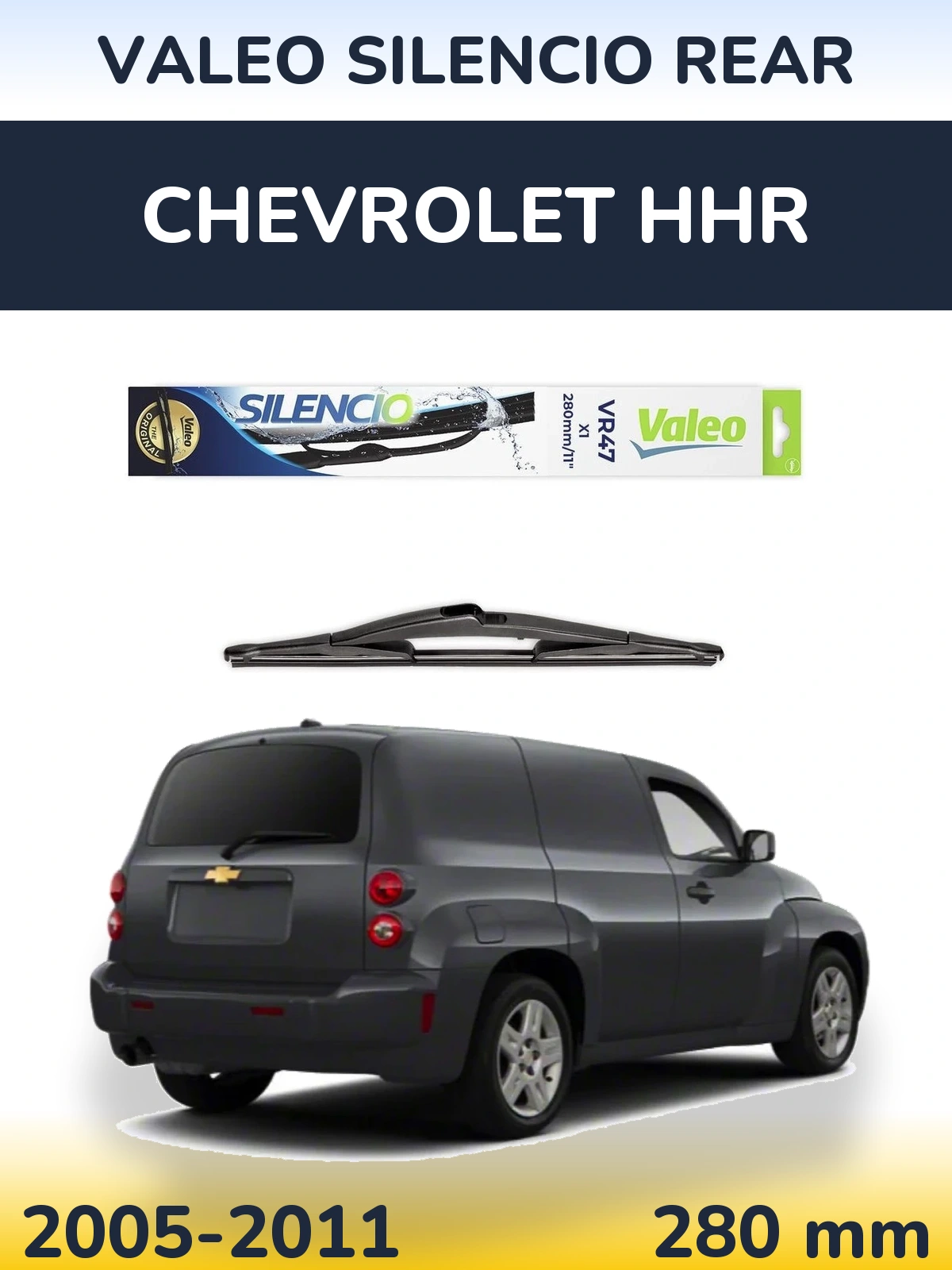 Rear wiper blade Valeo Silencio Rear 280 mm for Chevrolet HHR 2005-2011