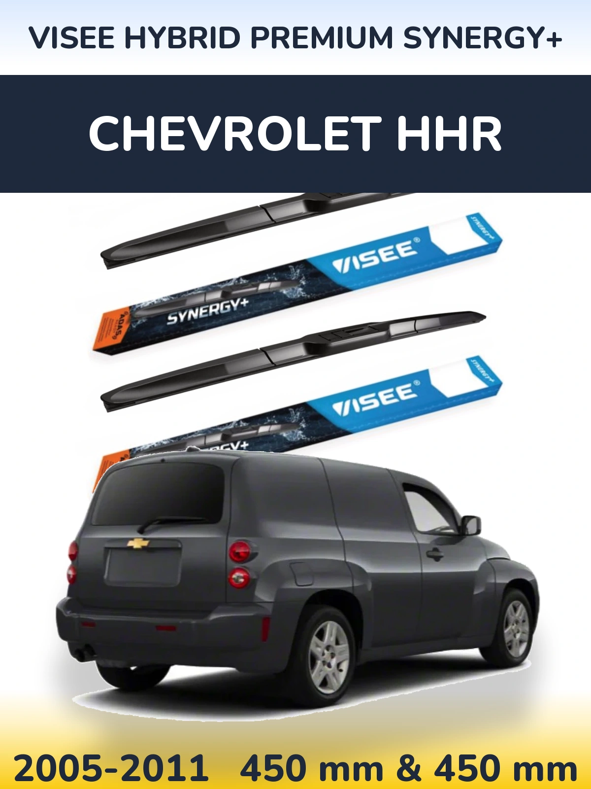 Komplet przednich wycieraczek VISEE HYBRID PREMIUM SYNERGY+ 450 & 450 mm do Chevrolet HHR 2005-2011